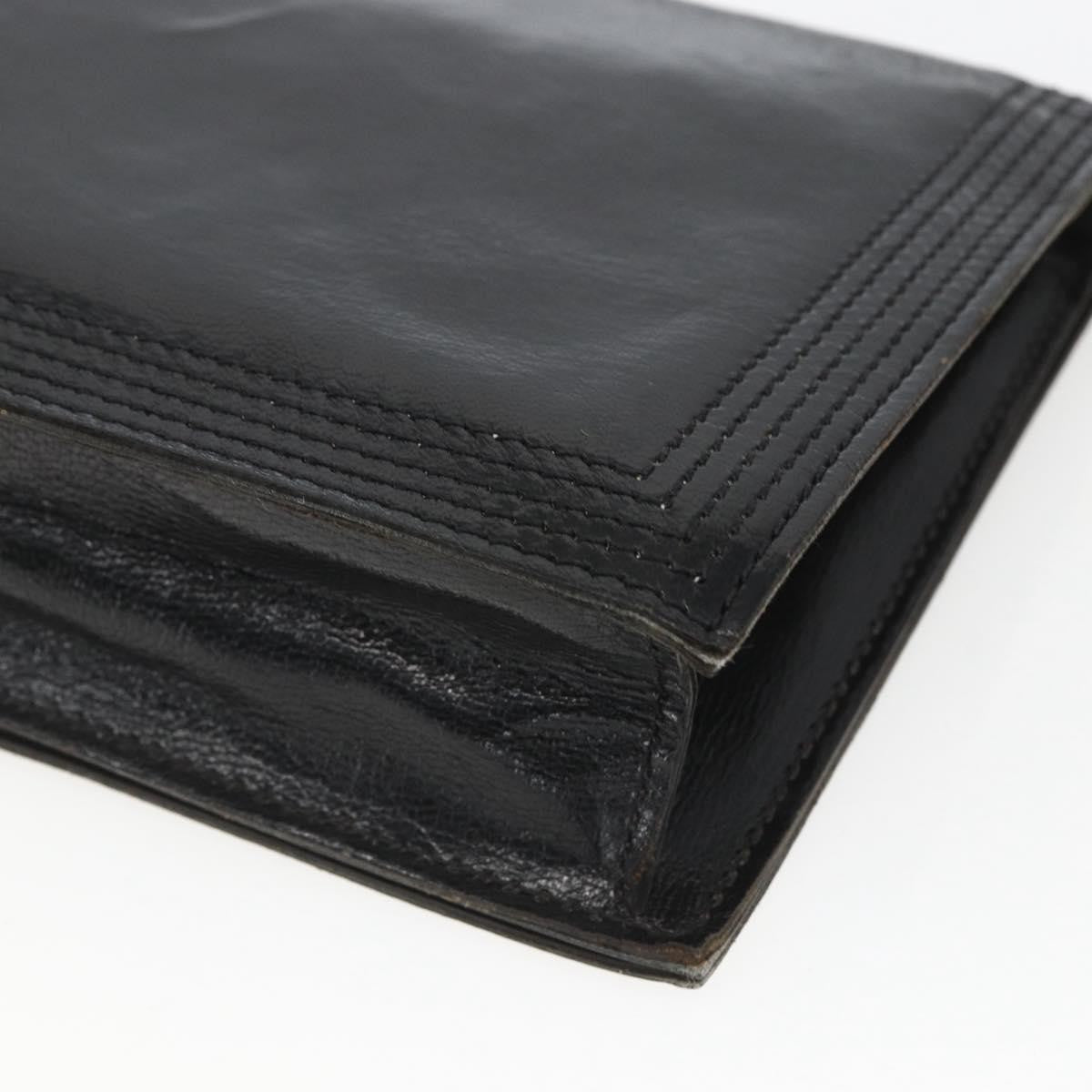 Saint Laurent Vintage Leather Black Leather Shoulder Bag Bag (Pre-Owned)