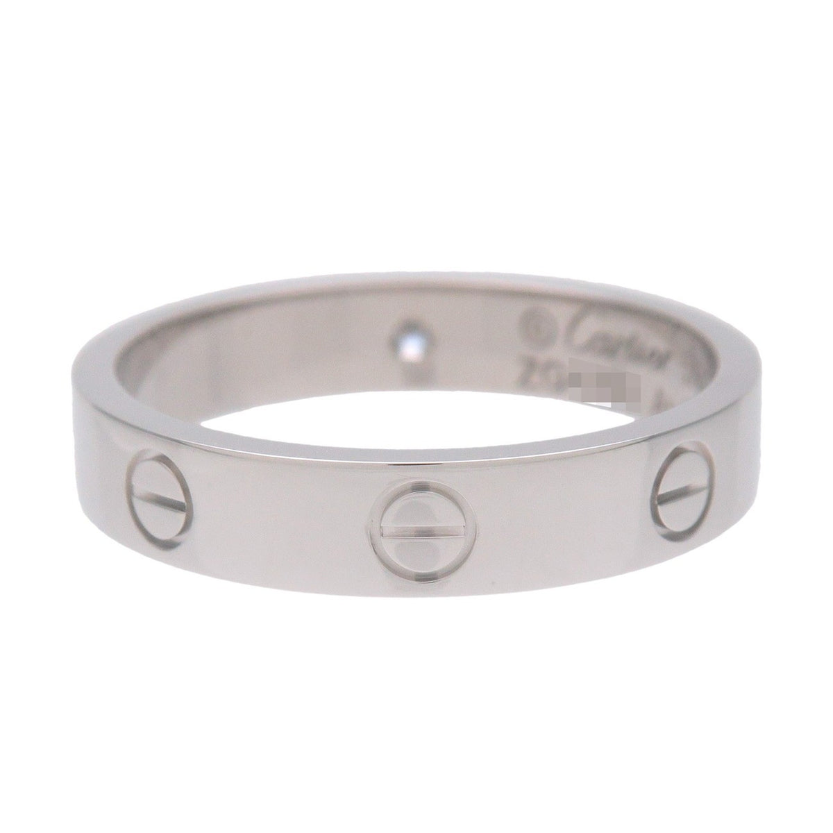 Cartier Love 1 Diamond Band Platinum With Diamond Silver White_Gold Ring Jewelry (Pre-Owned)