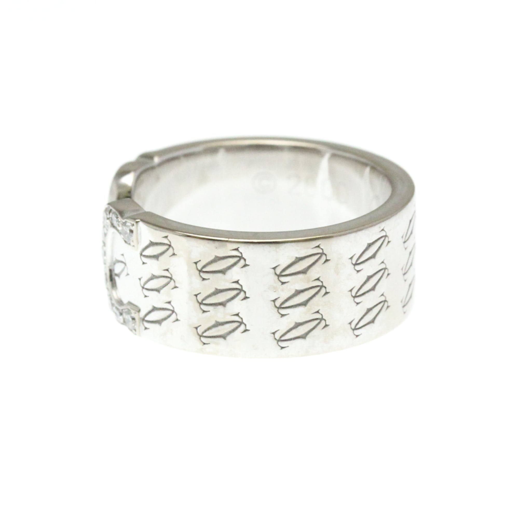 Cartier 2C De Cartier 18K White Gold Silver White_Gold Ring Jewelry (Pre-Owned)