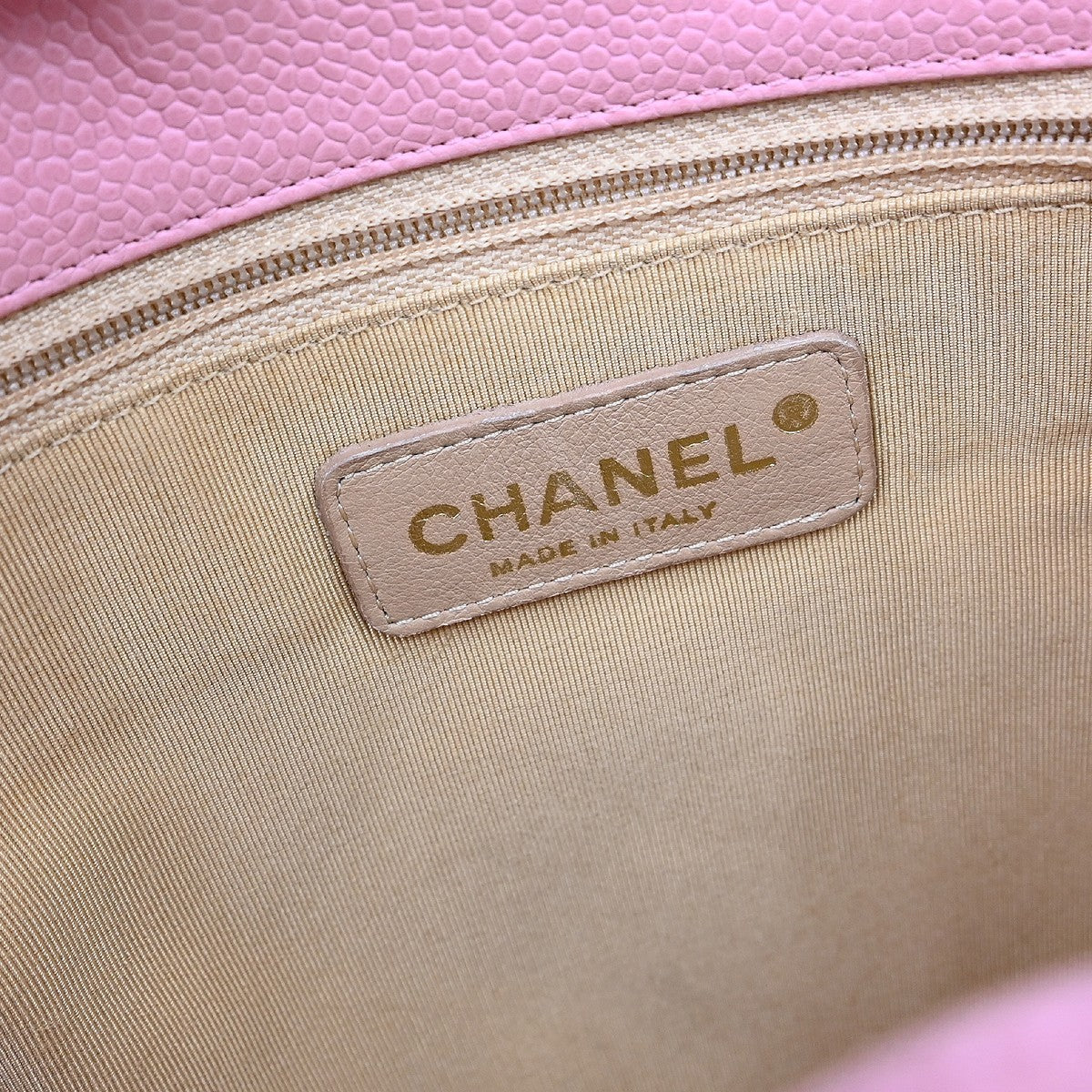 Chanel Petite Shopping Quilted Caviar Pink Leather Tote Bag Bag (Pre-Owned)