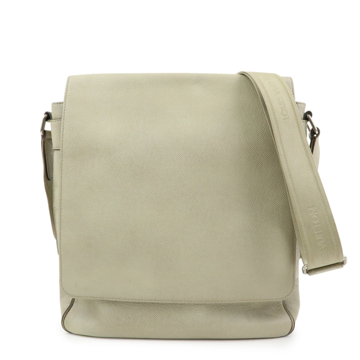Louis Vuitton Milo Messenger Taiga Leather Beige Leather Handbag (Pre-Owned)