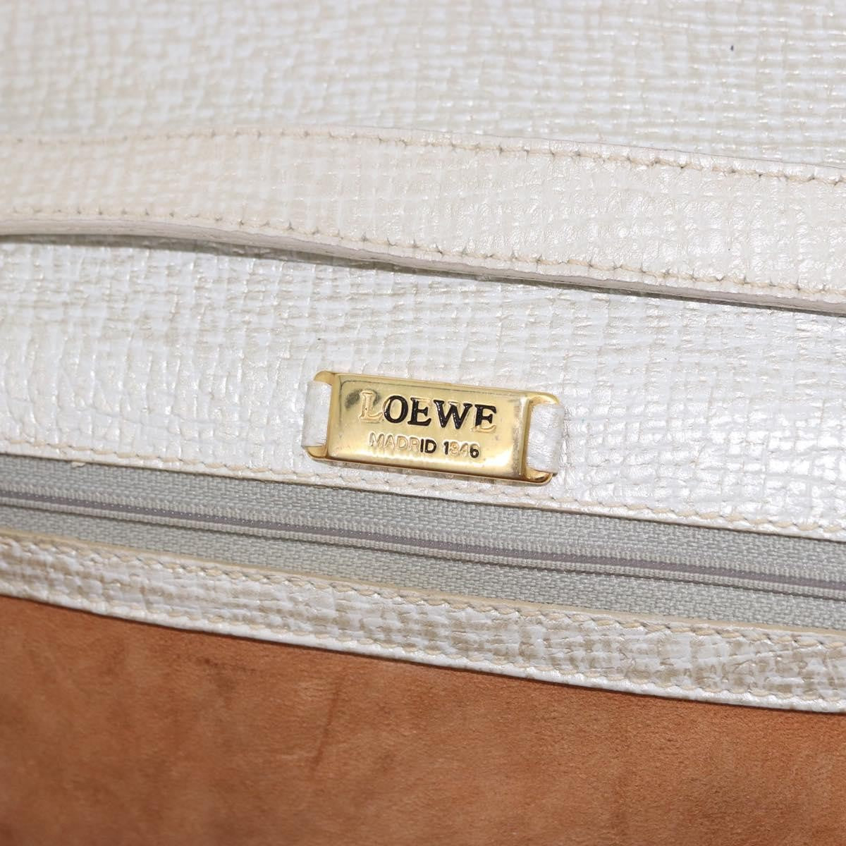 Loewe Barcelona Top Handle Leather Silver Leather Handbag (Pre-Owned)