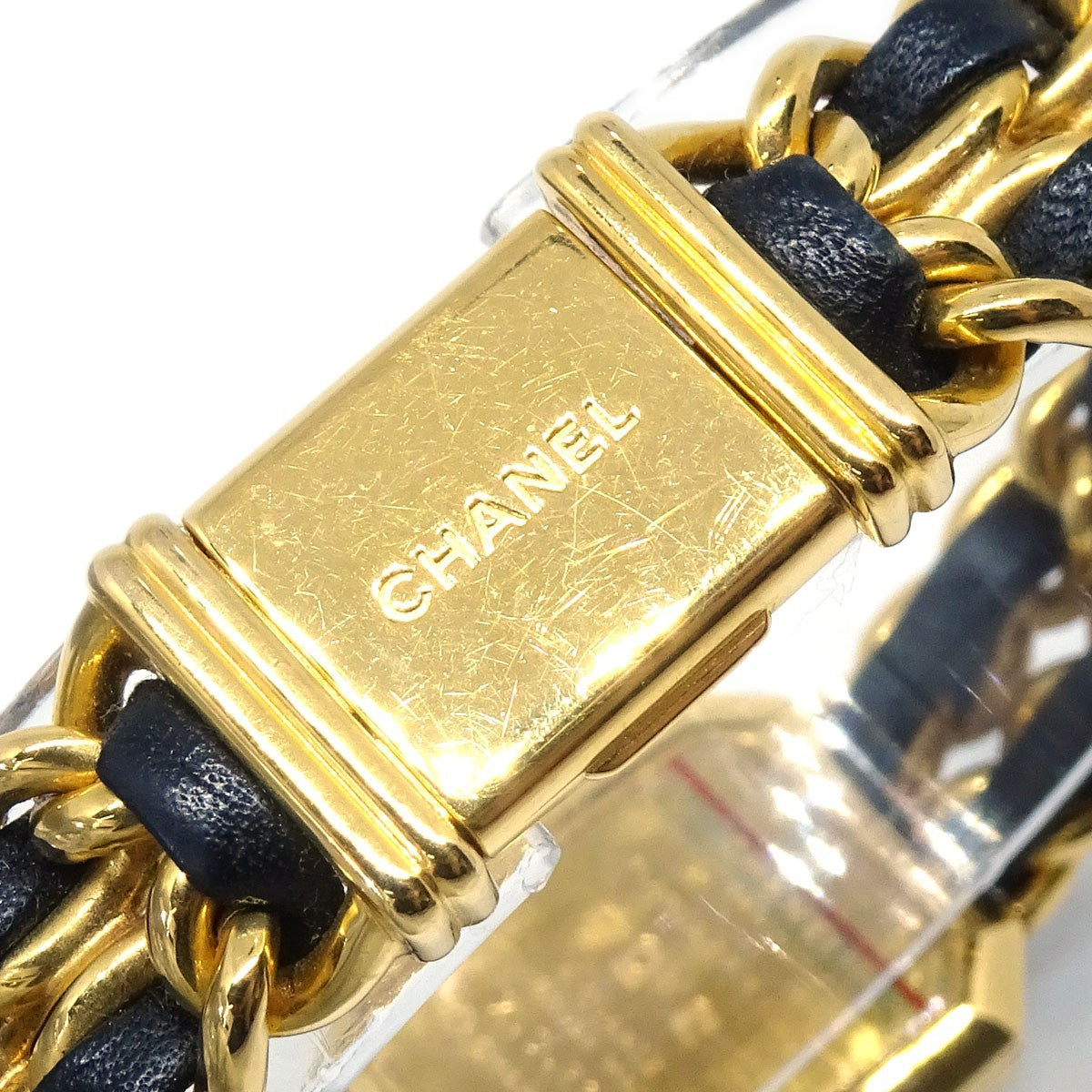 Chanel Premiere Rock Quartz Plated Metal And Leather Watch (Pre-Owned)