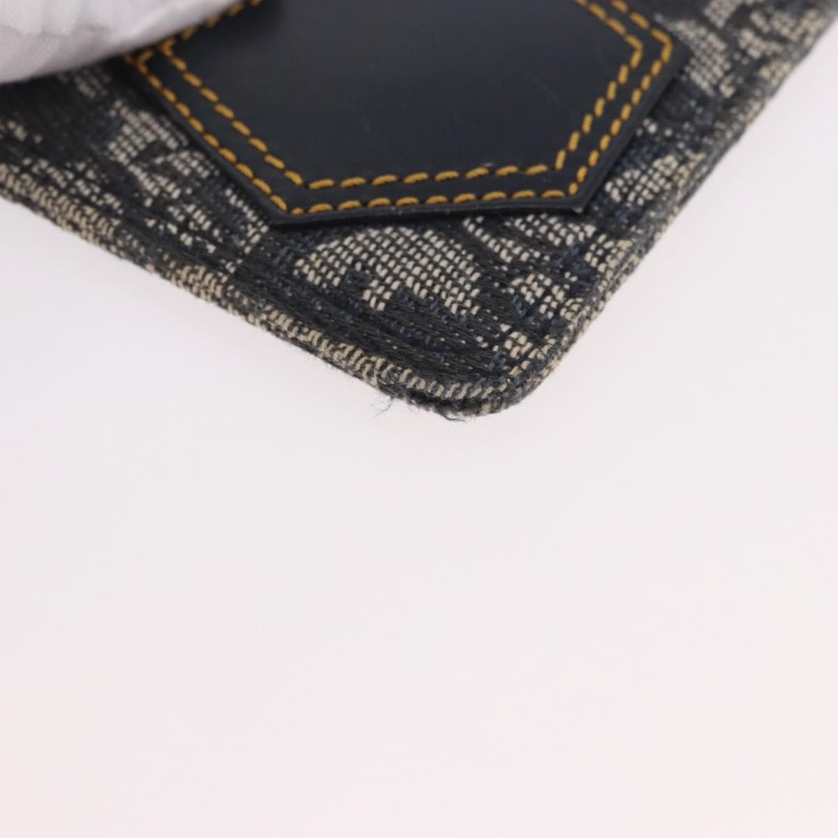 Christian Dior A5 Pouch Oblique Canvas Navy Canvas Clutche & Pouche Bag (Pre-Owned)