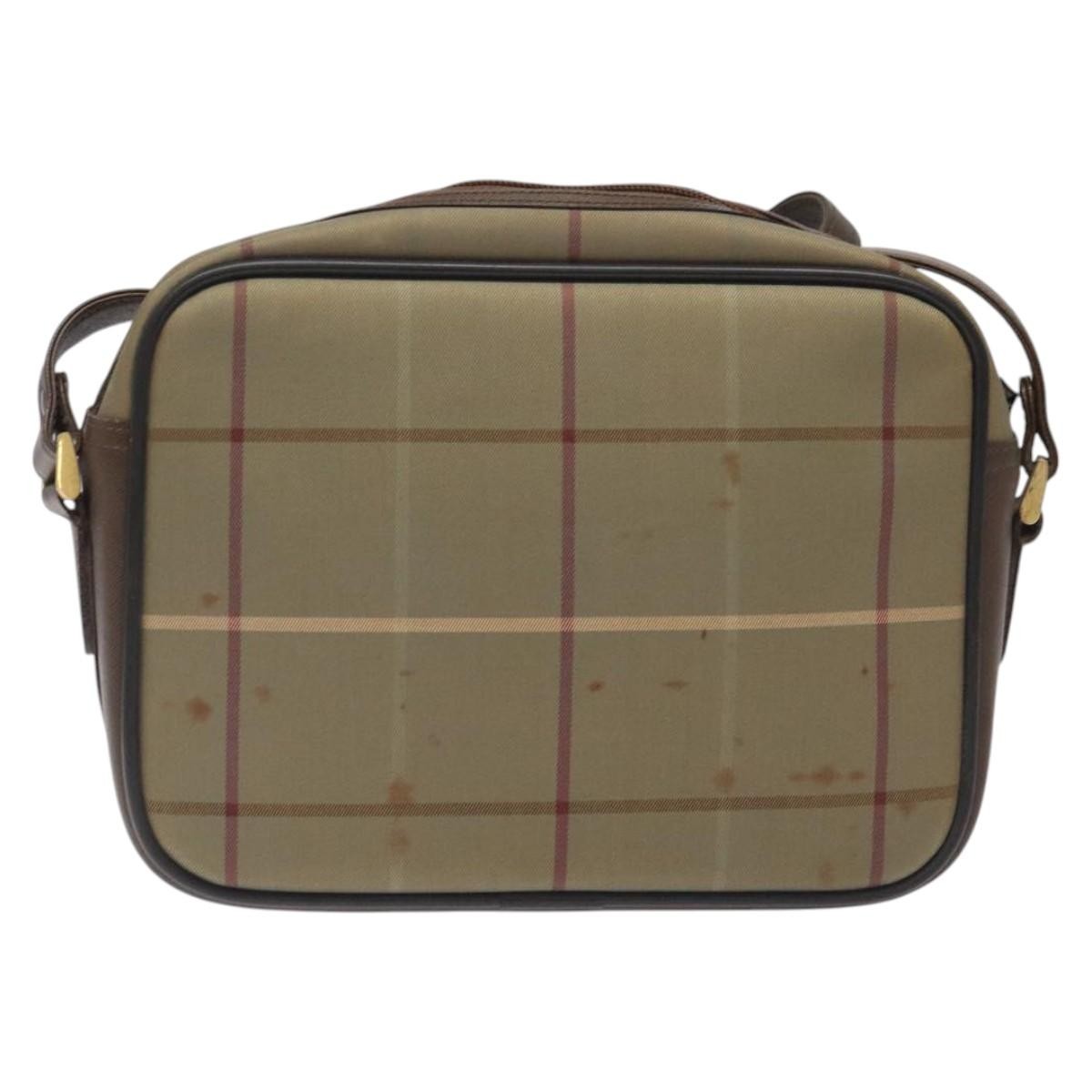 Burberry Nova Check Canvas And Leather Beige Canvas Shoulder Bag Bag (Pre-Owned)
