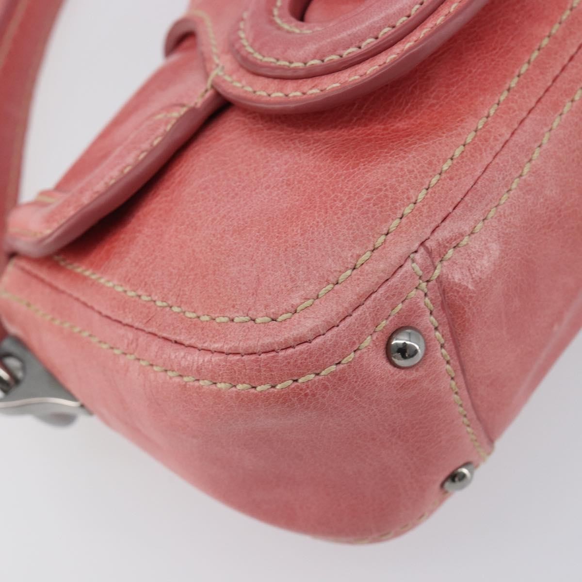 Prada Turnlock Flap Soft Calf Pink Leather Shoulder Bag Bag (Pre-Owned)