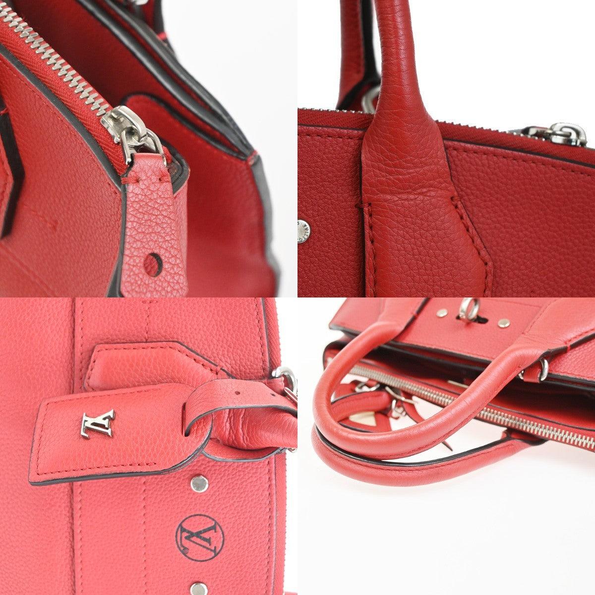 Louis Vuitton City Steamer Leather Red Leather Handbag (Pre-Owned)