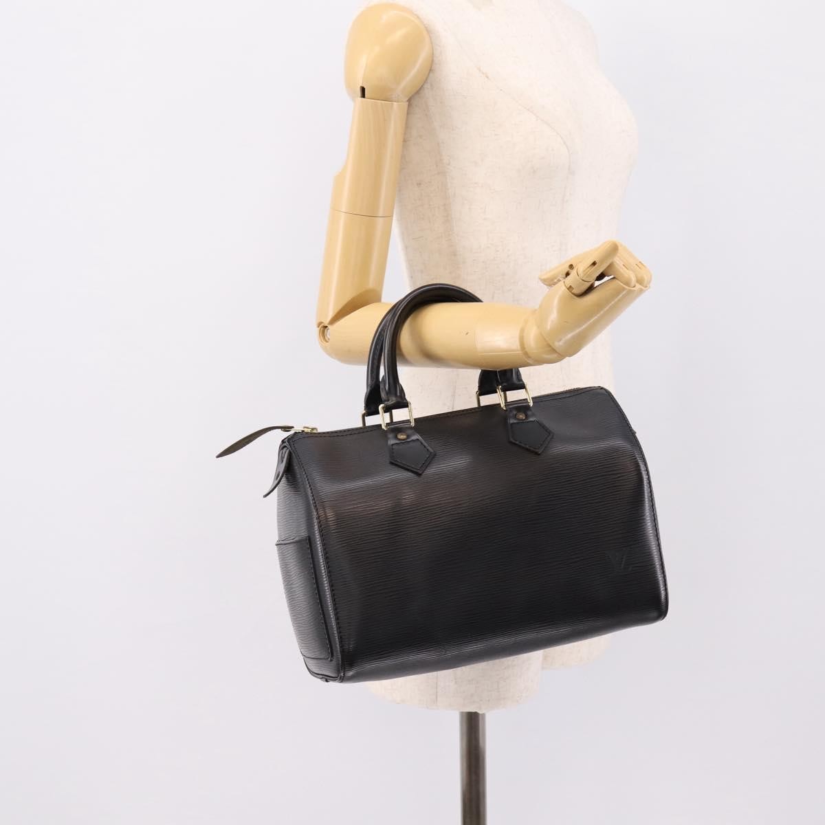 Louis Vuitton Speedy Epi Leather Black Leather Handbag (Pre-Owned)