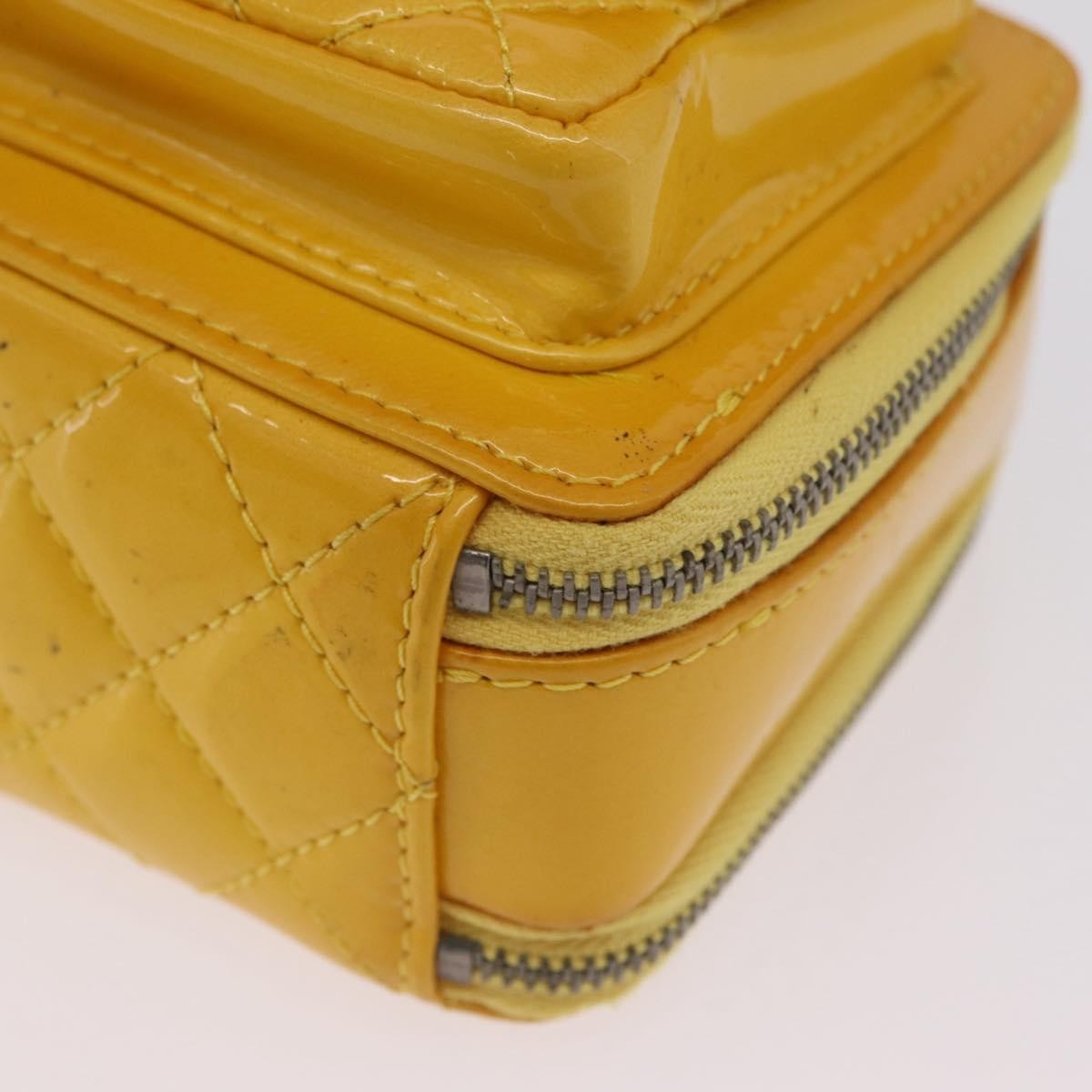 Chanel Pocket Box Camera Case Quilted Patent Yellow Patent_Leather Crossbody Bag Bag (Pre-Owned)