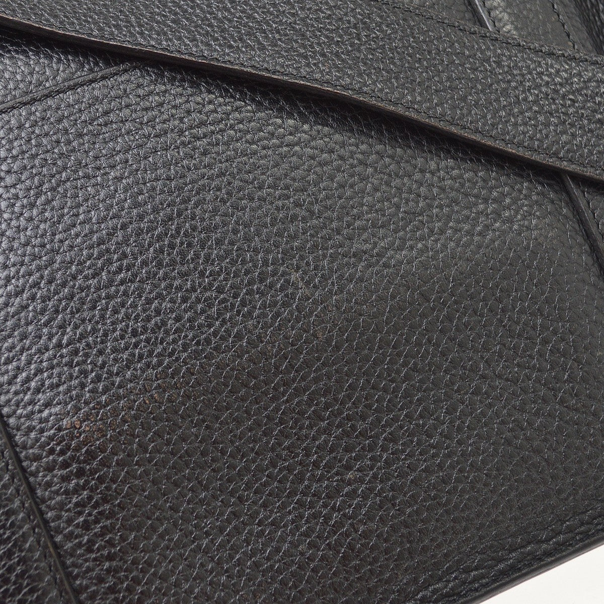 Hermes Steve Caporal Clemence Black Leather Shoulder Bag Bag (Pre-Owned)