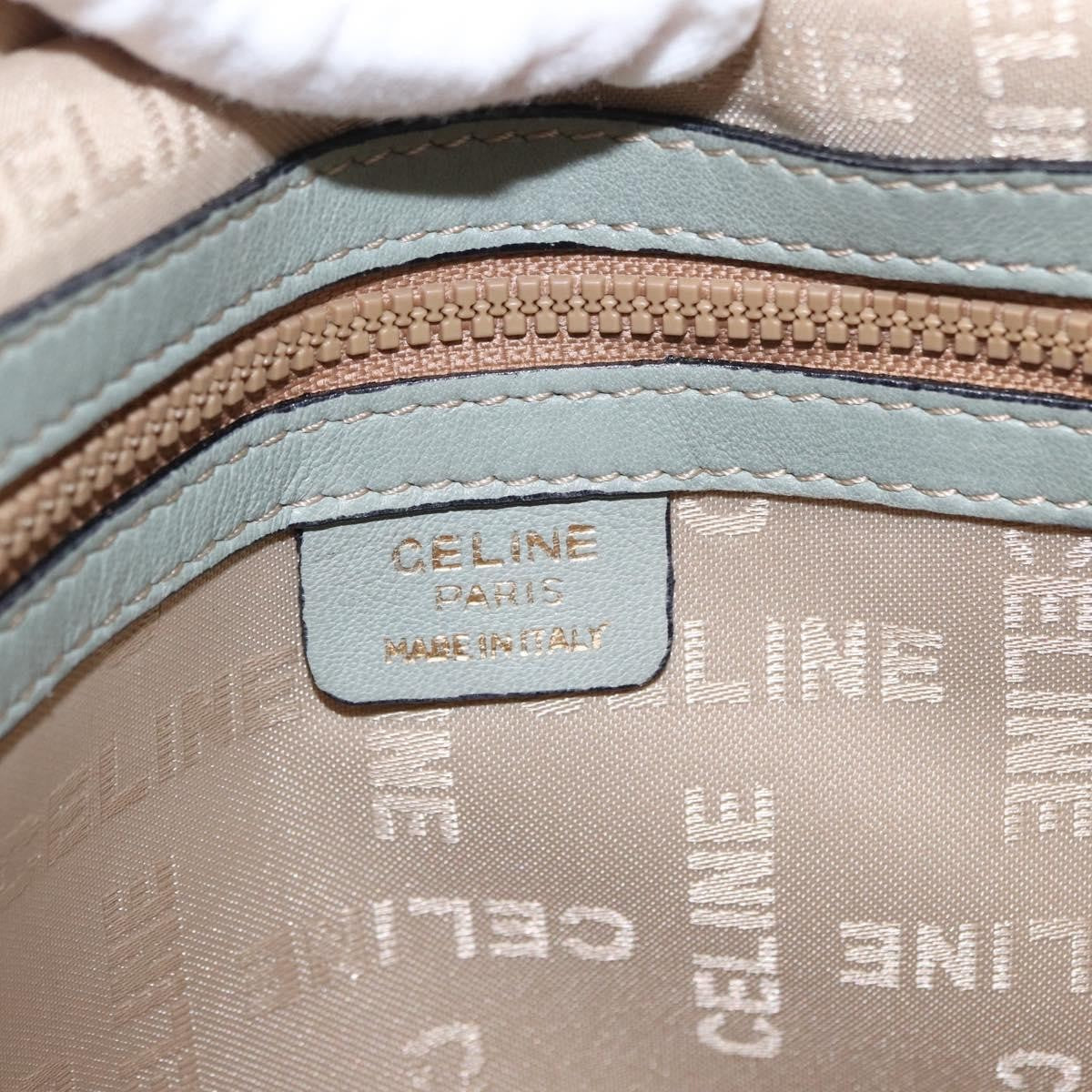Celine Circle Logo Leather Green Leather Shoulder Bag Bag (Pre-Owned)