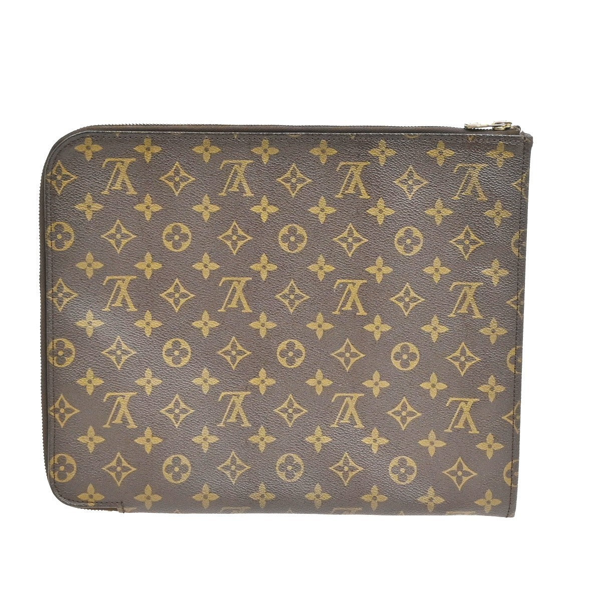 Louis Vuitton Poche Documents Monogram Canvas Brown Canvas Briefcase Bag (Pre-Owned)