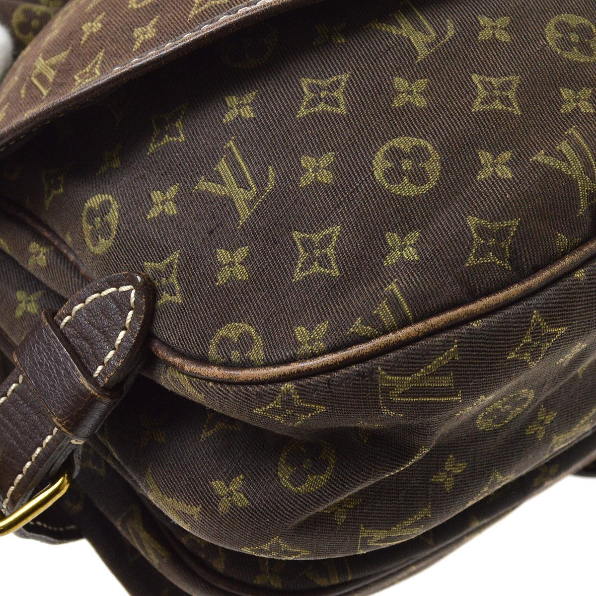 Louis Vuitton Saumur Mini Lin Brown Canvas Shoulder Bag Bag (Pre-Owned)
