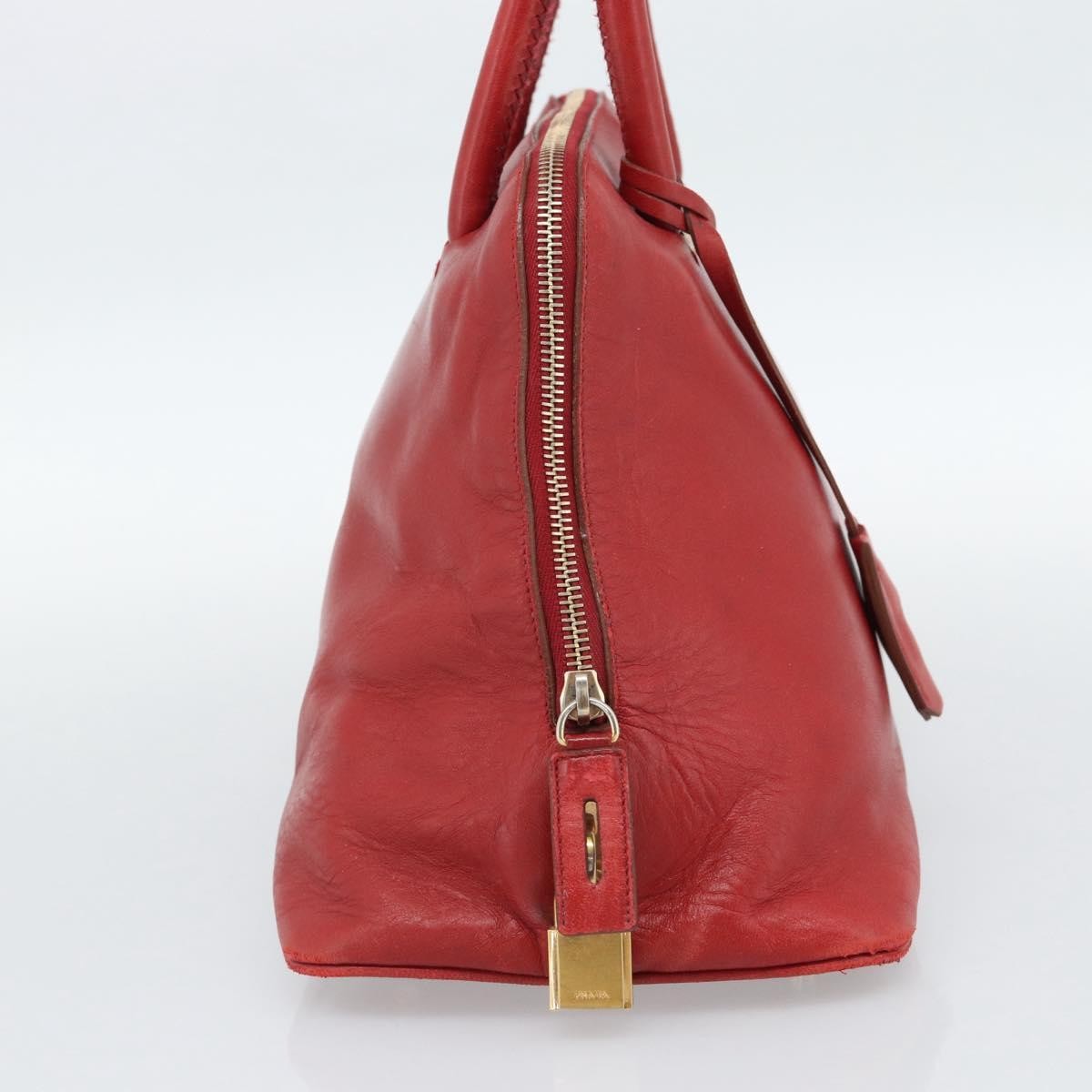 Prada Promenade Saffiano Leather Red Leather Handbag (Pre-Owned)
