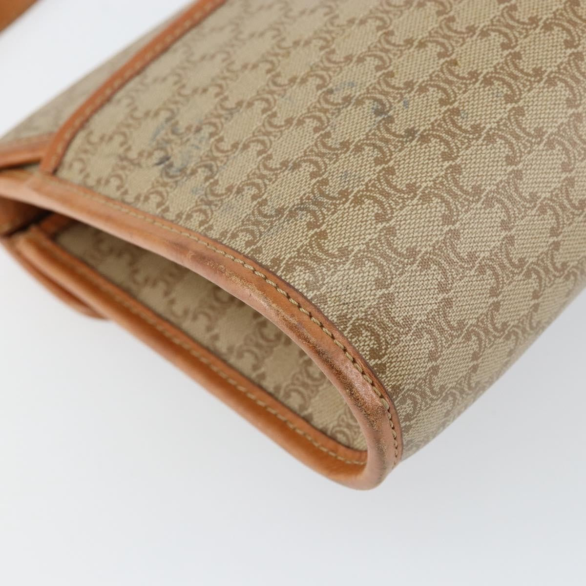 Celine Vintage Macadam Canvas And Leather Beige Canvas Shoulder Bag Bag (Pre-Owned)