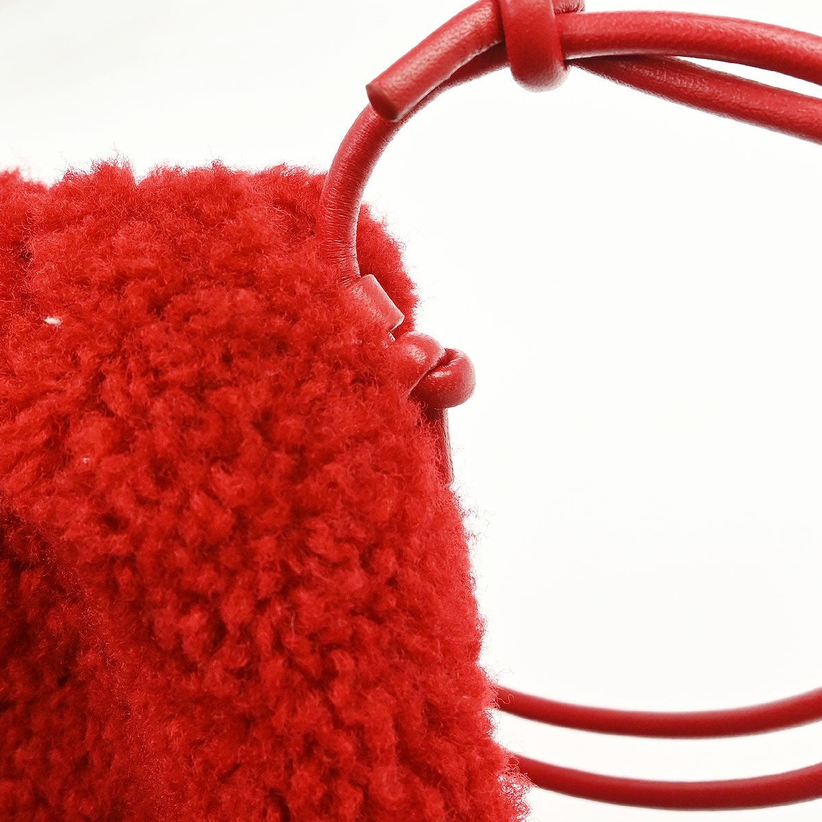 Bottega Veneta The Fringe Wool Red Wool Clutche & Pouche Bag (Pre-Owned)