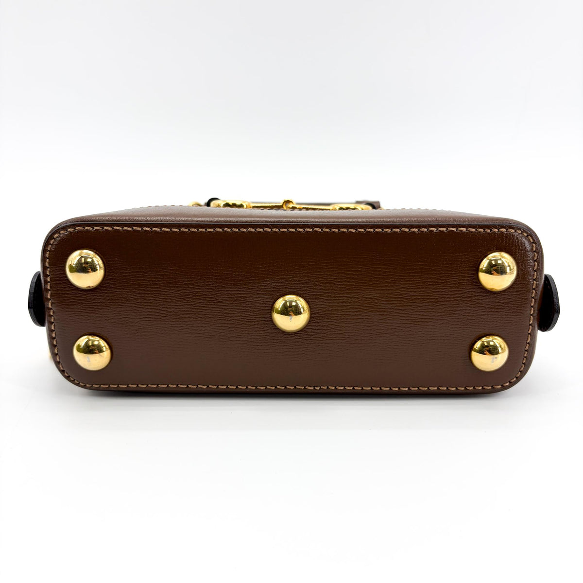 Gucci Horsebit 1955 Top Handle Gg Coated Canvas With Leather Brown Canvas Handbag (Pre-Owned)