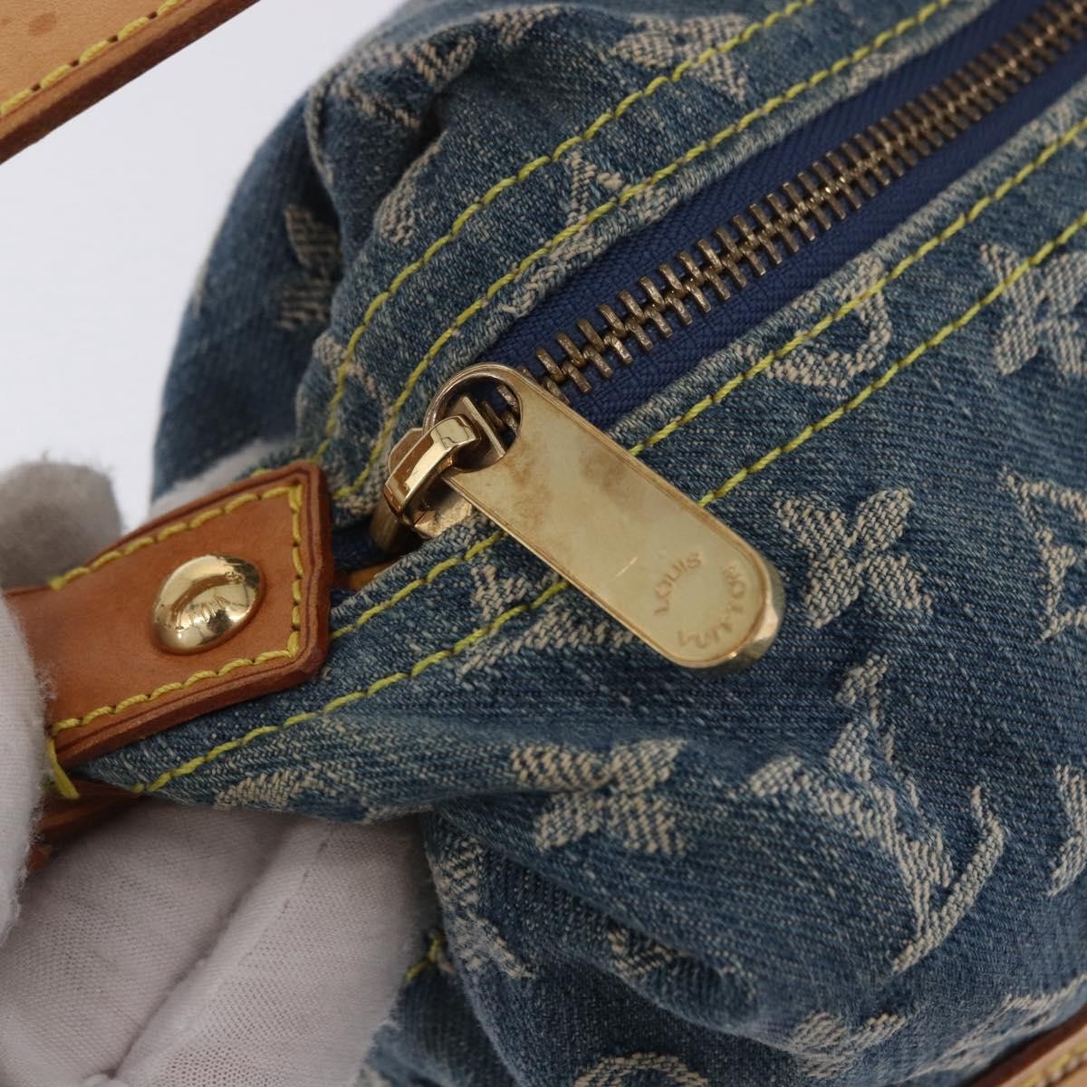 Louis Vuitton Baggy Grand Modèle Denim Blue Canvas Handbag (Pre-Owned)