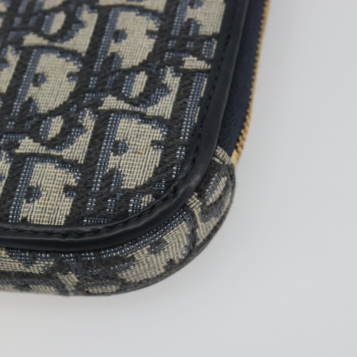 Christian Dior 30 Montaigne Phone Holder On Chain Oblique Canvas Navy Canvas Clutche & Pouche Bag (Pre-Owned)