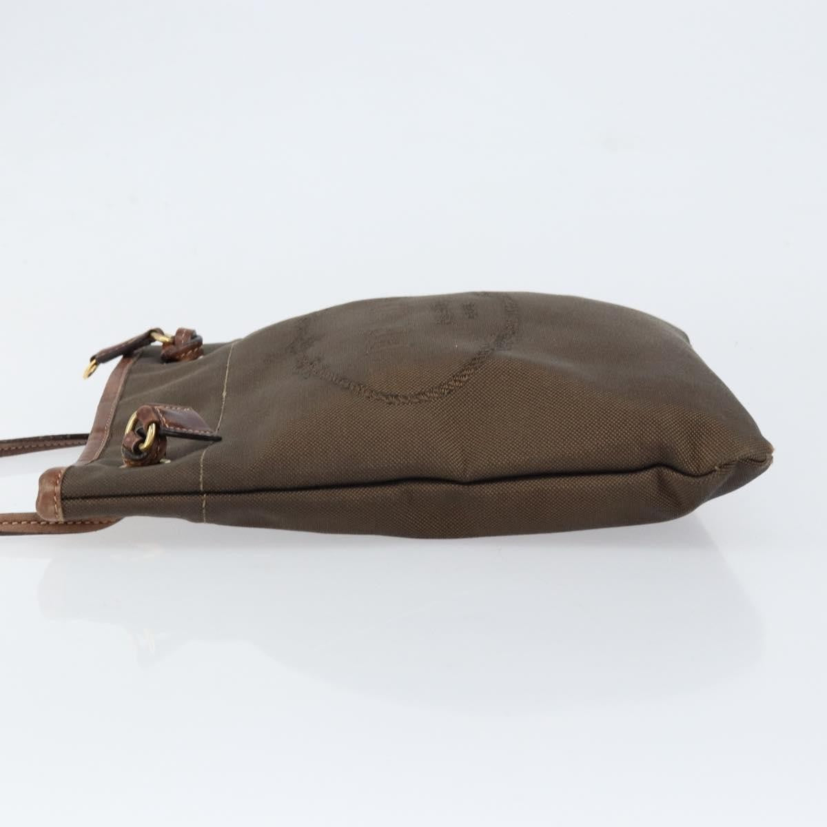 Prada Logo Flat Messenger Canvas Brown Canvas Shoulder Bag Bag (Pre-Owned)