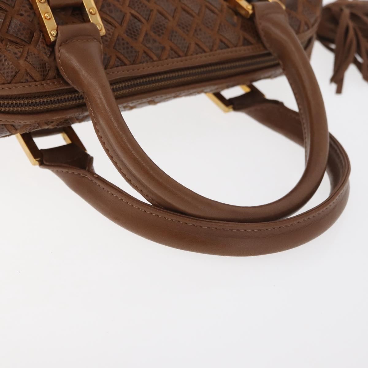 Bally Vintage Leather Brown Leather Handbag (Pre-Owned)