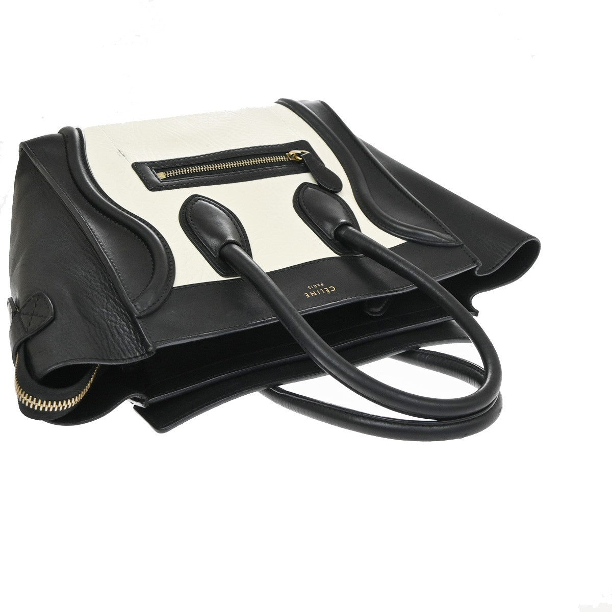 Celine Bicolor Luggage Leather Black Leather Tote Bag Bag (Pre-Owned)