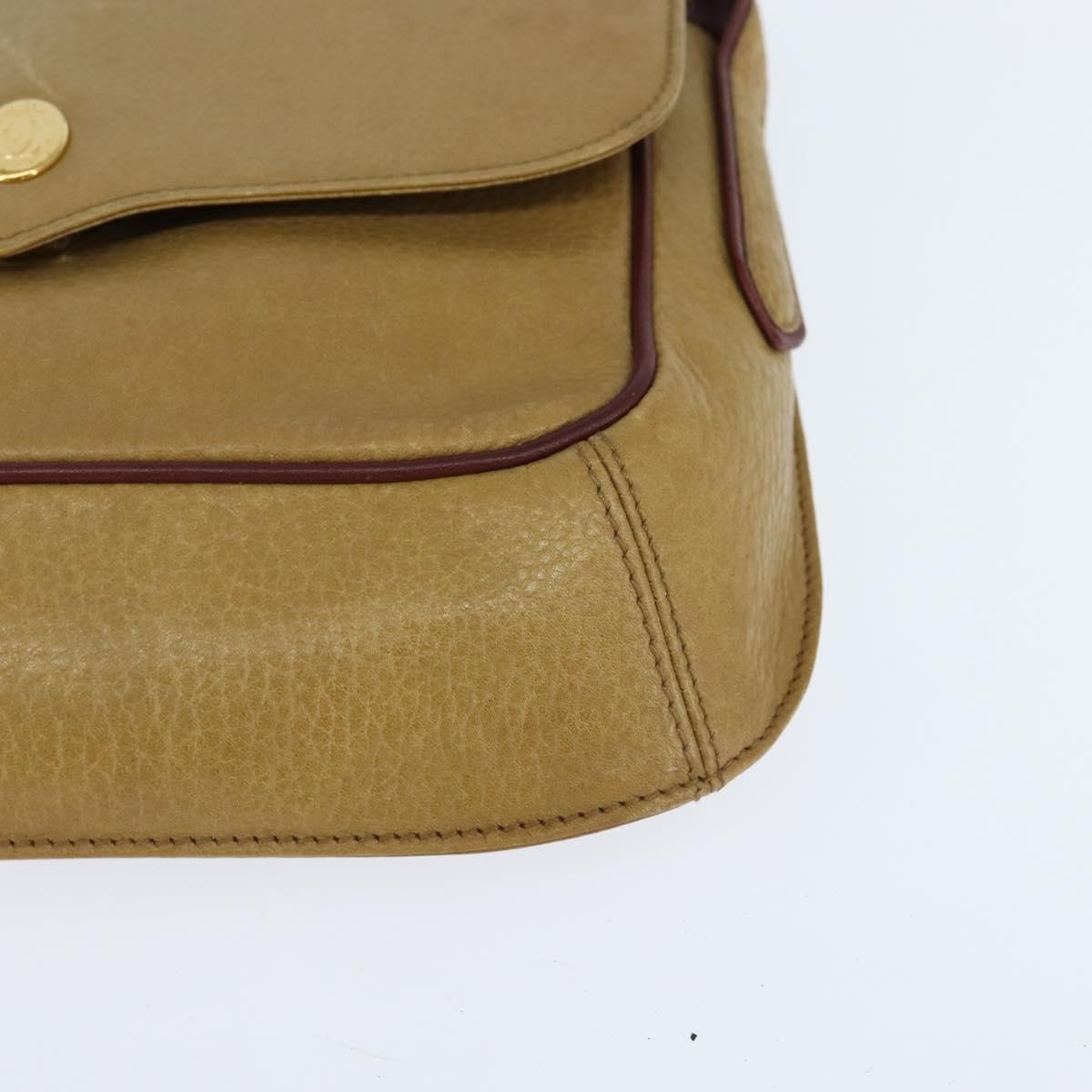 Cartier Must De Cartier Leather Beige Leather Shoulder Bag Bag (Pre-Owned)