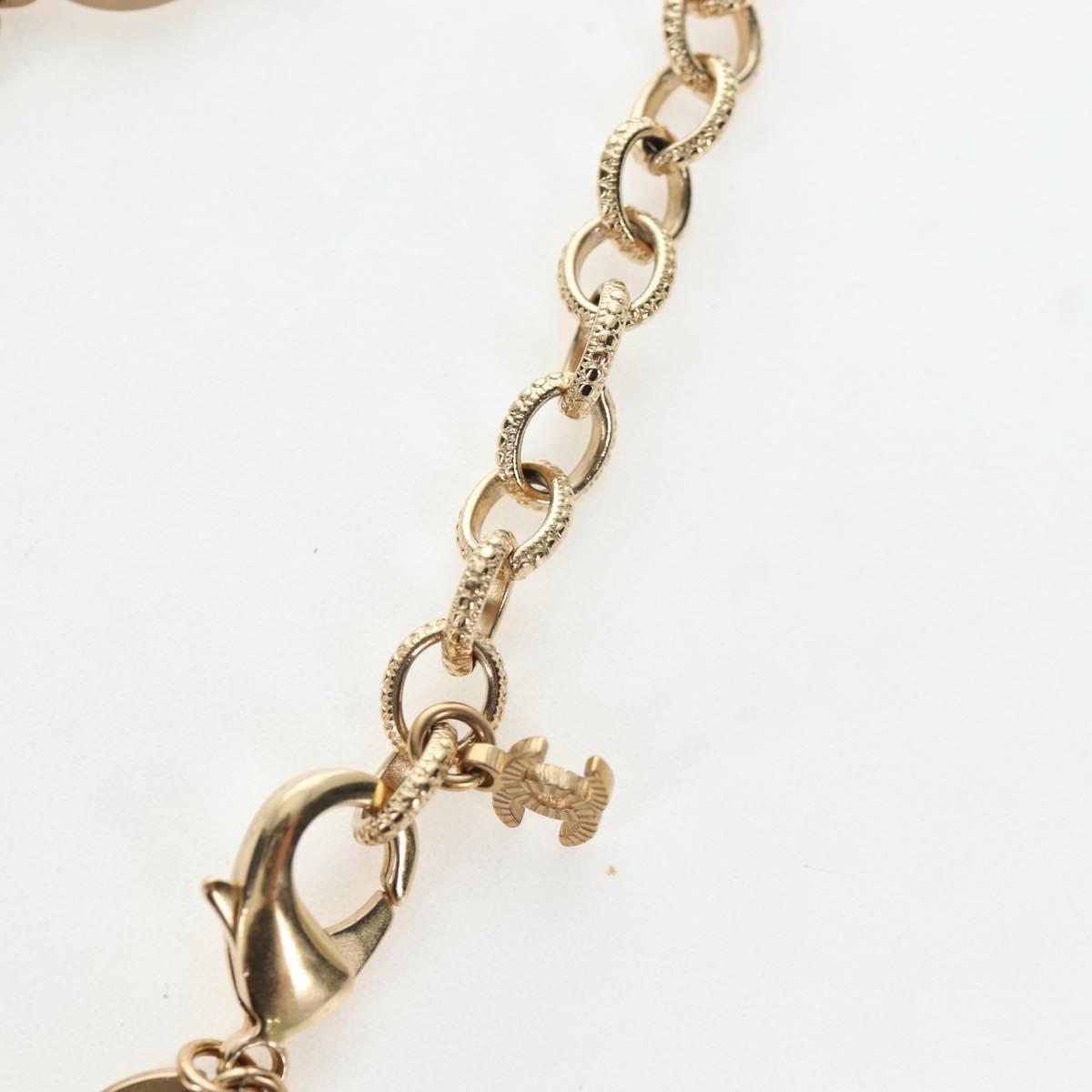 Chanel Cc Link Choker Metal With Crystals Gold Metal Necklace Jewelry (Pre-Owned)