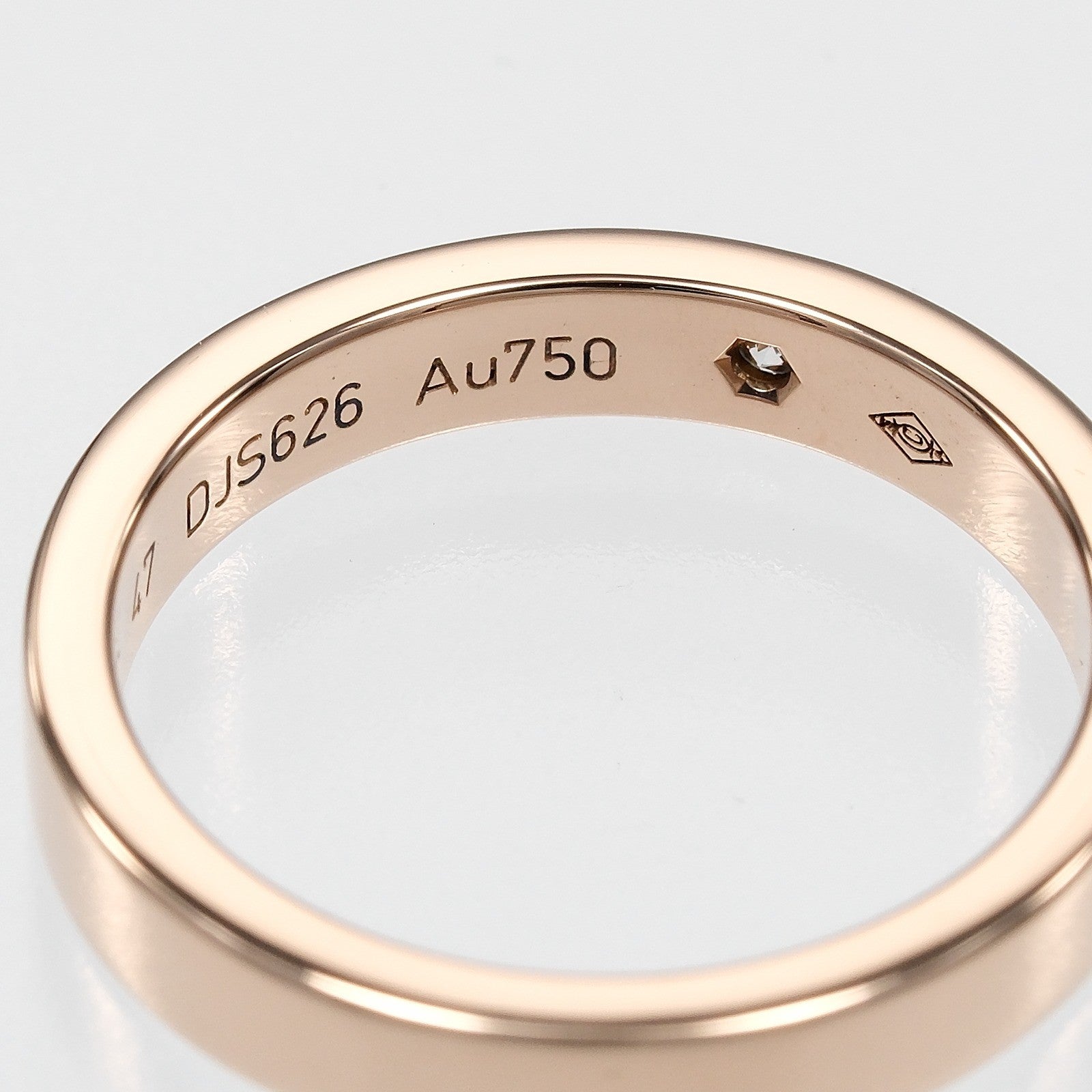 Cartier C De Cartier Wedding Band 18K Rose Gold With Diamond Gold Pink_Gold Ring Jewelry (Pre-Owned)