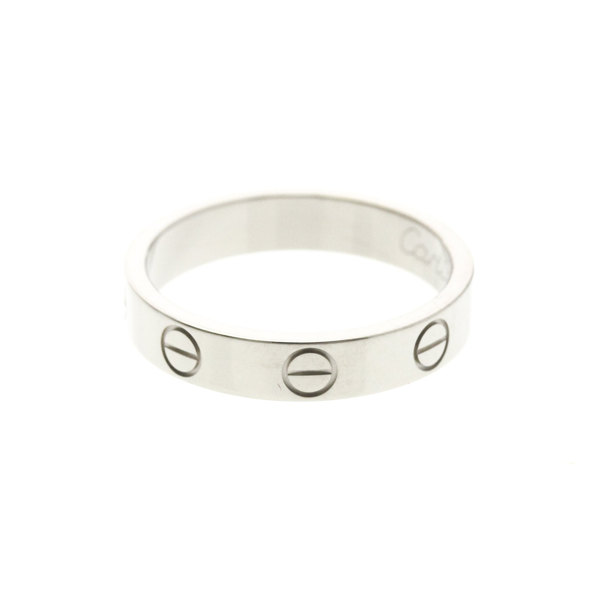 Cartier Love Band 18K White Gold Silver White_Gold Ring Jewelry (Pre-Owned)