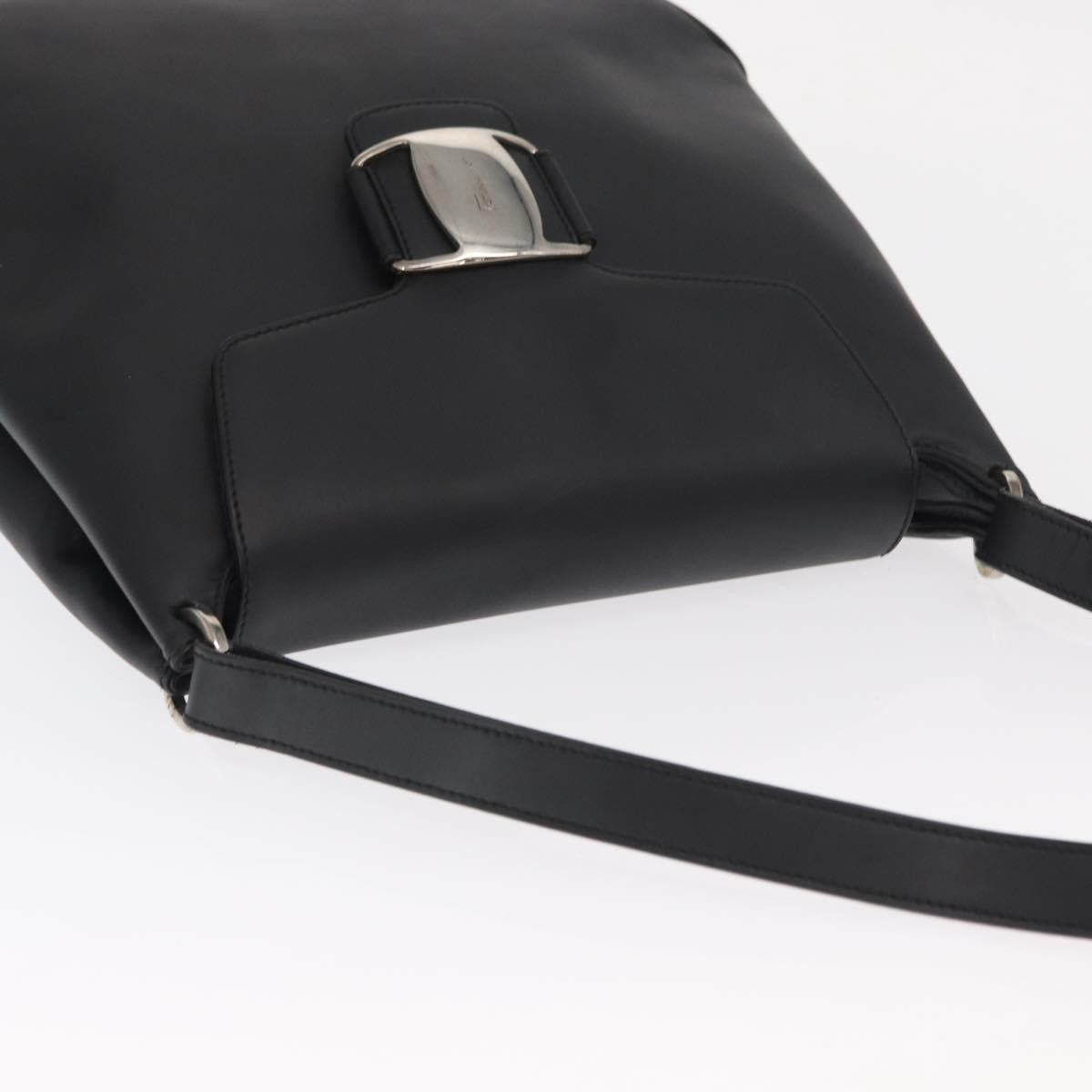 Salvatore Ferragamo Vala Leather Black Leather Shoulder Bag Bag (Pre-Owned)
