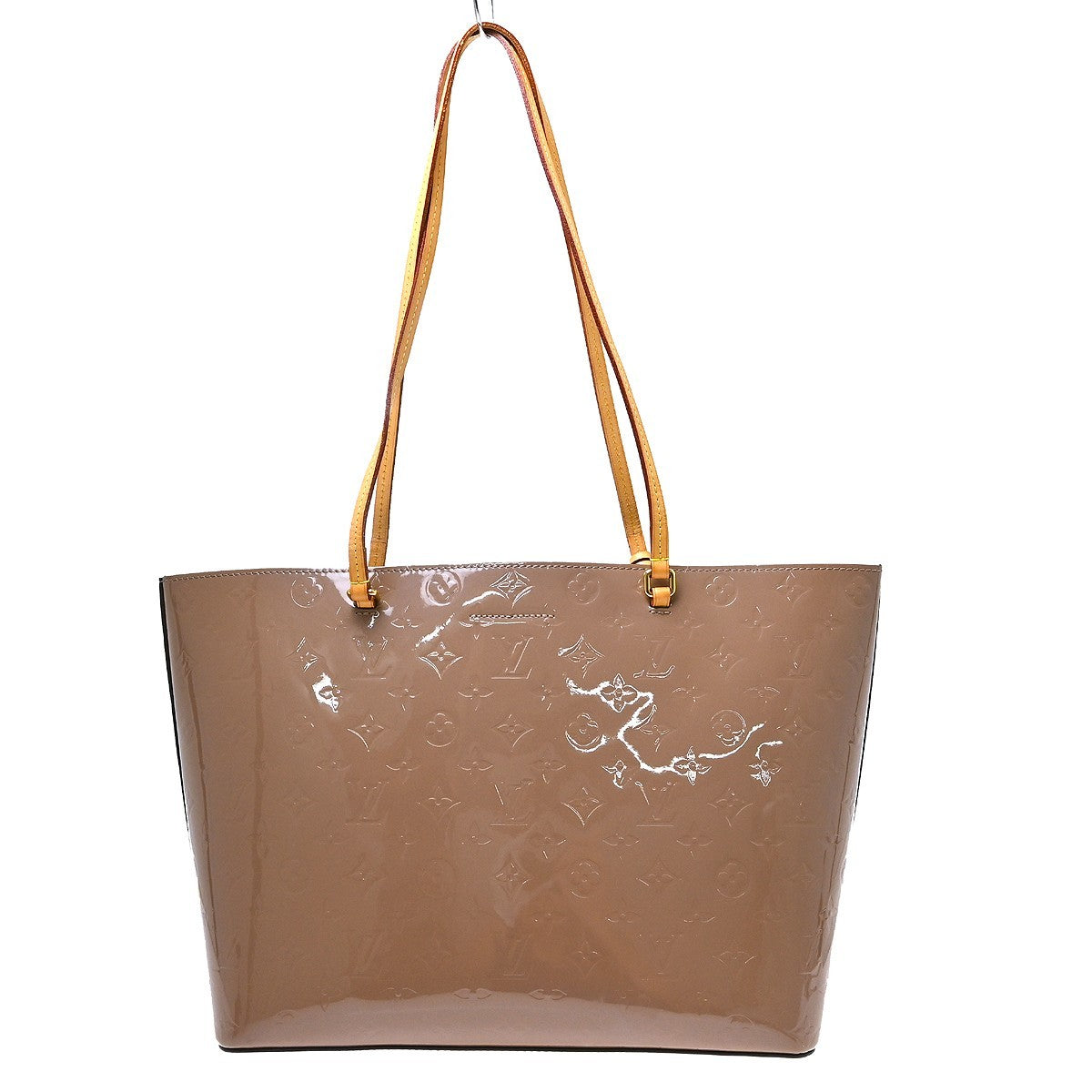 Louis Vuitton Long Beach Monogram Vernis Beige Patent_Leather Tote Bag Bag (Pre-Owned)