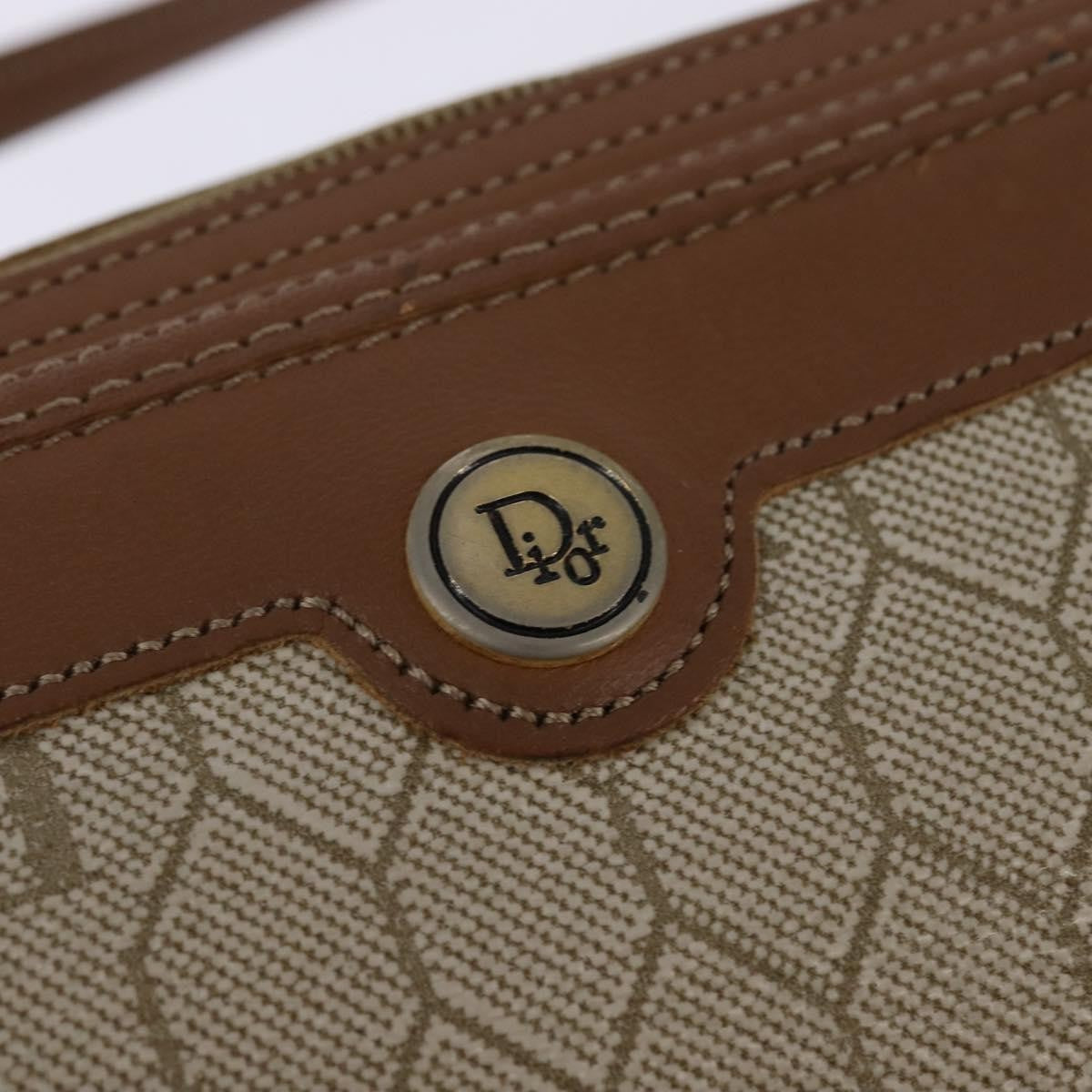 Christian Dior Vintage Honeycomb Canvas And Leather Beige Canvas Bag (Pre-Owned)
