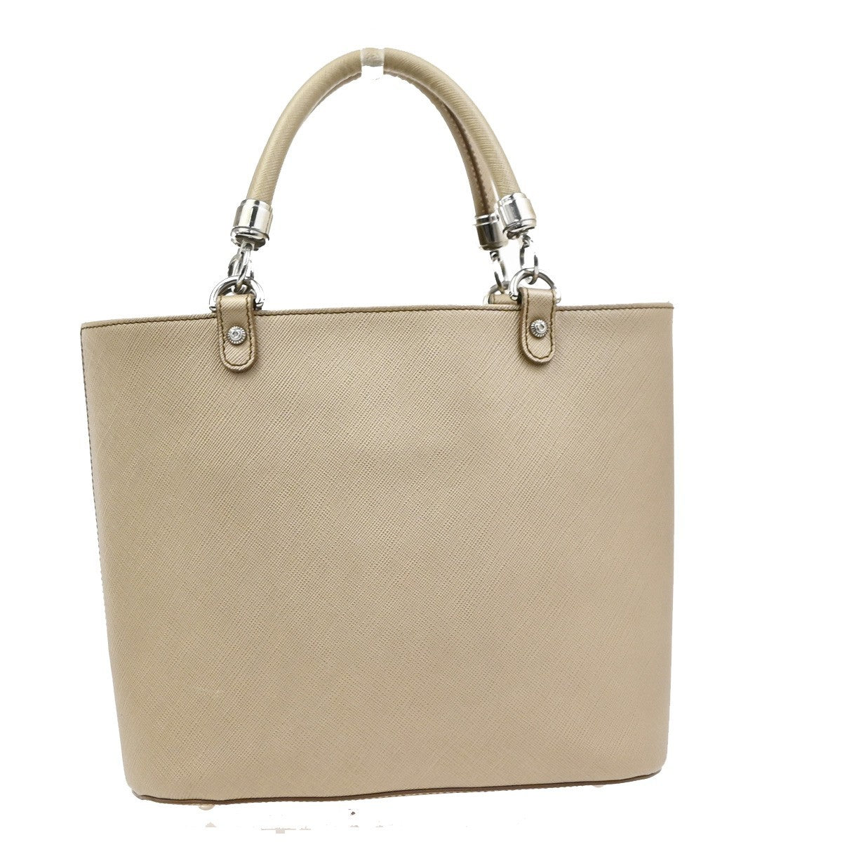 Salvatore Ferragamo Gancini Leather Beige Leather Handbag (Pre-Owned)