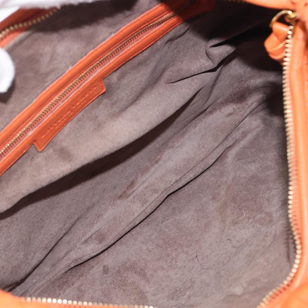 Bottega Veneta Veneta Hobo Intrecciato Nappa Orange Leather Shoulder Bag Bag (Pre-Owned)