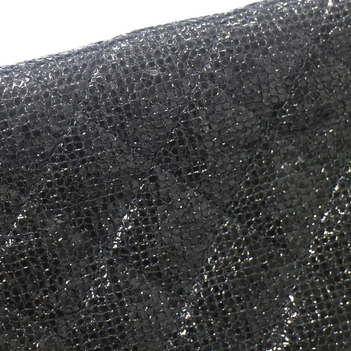 Chanel Chain Flap Quilted Iridescent Fabric Black Glitter Crossbody Bag Bag (Pre-Owned)