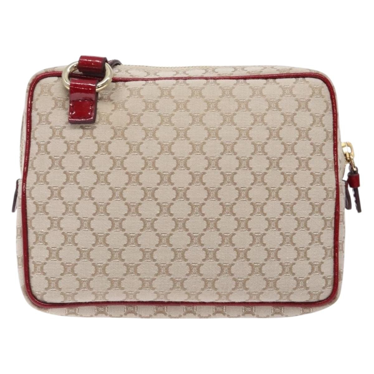 Celine Vintage Macadam Canvas Beige Canvas Shoulder Bag Bag (Pre-Owned)
