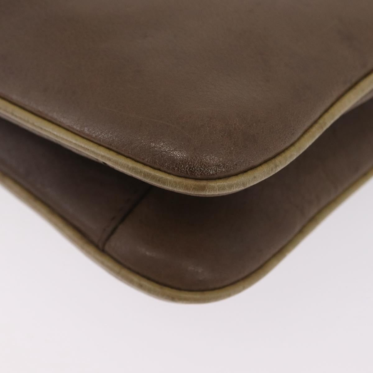 Celine Flap Shoulder Leather Brown Leather Shoulder Bag Bag (Pre-Owned)