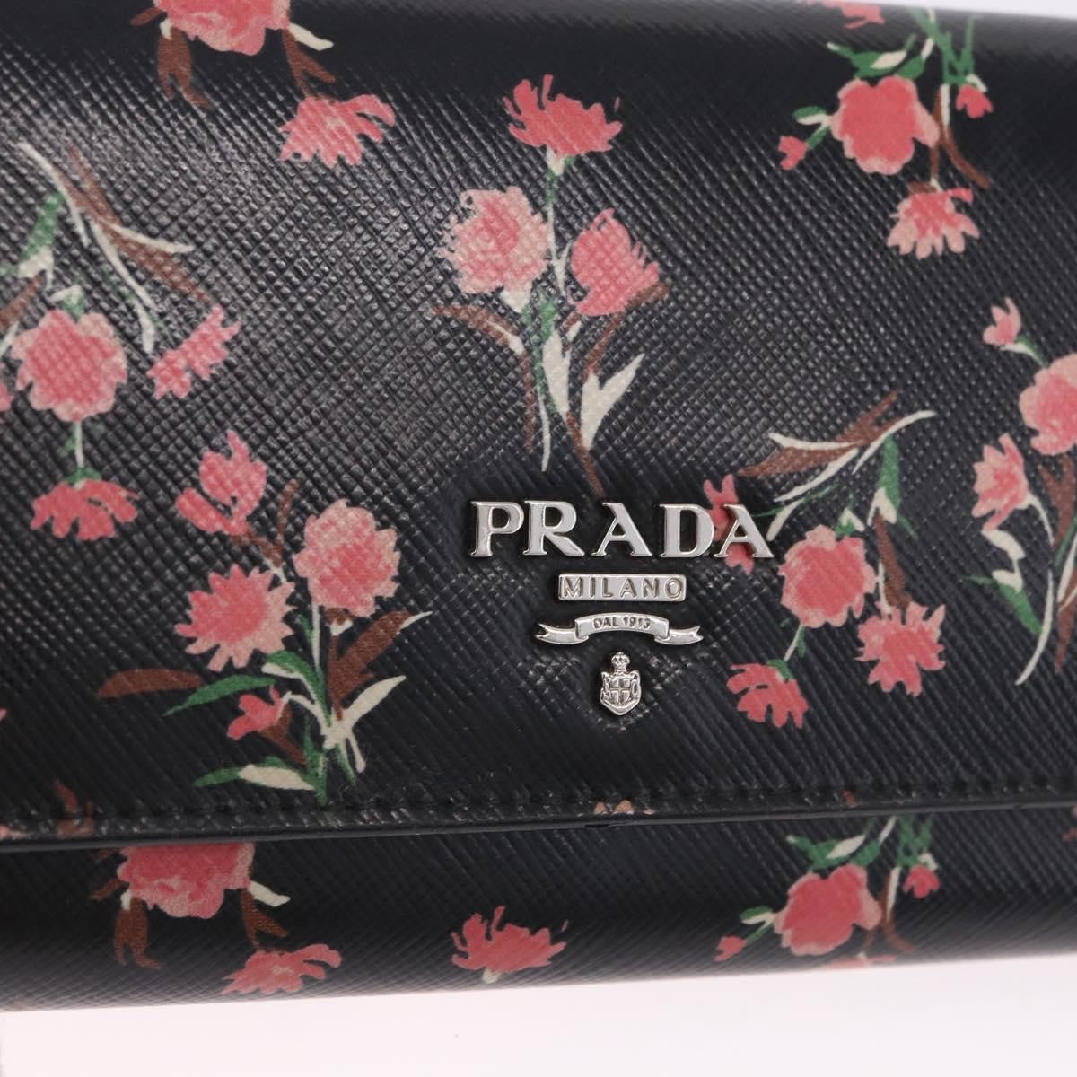 Prada Saffiano Leather Black Leather Wallets Accessory (Pre-Owned)
