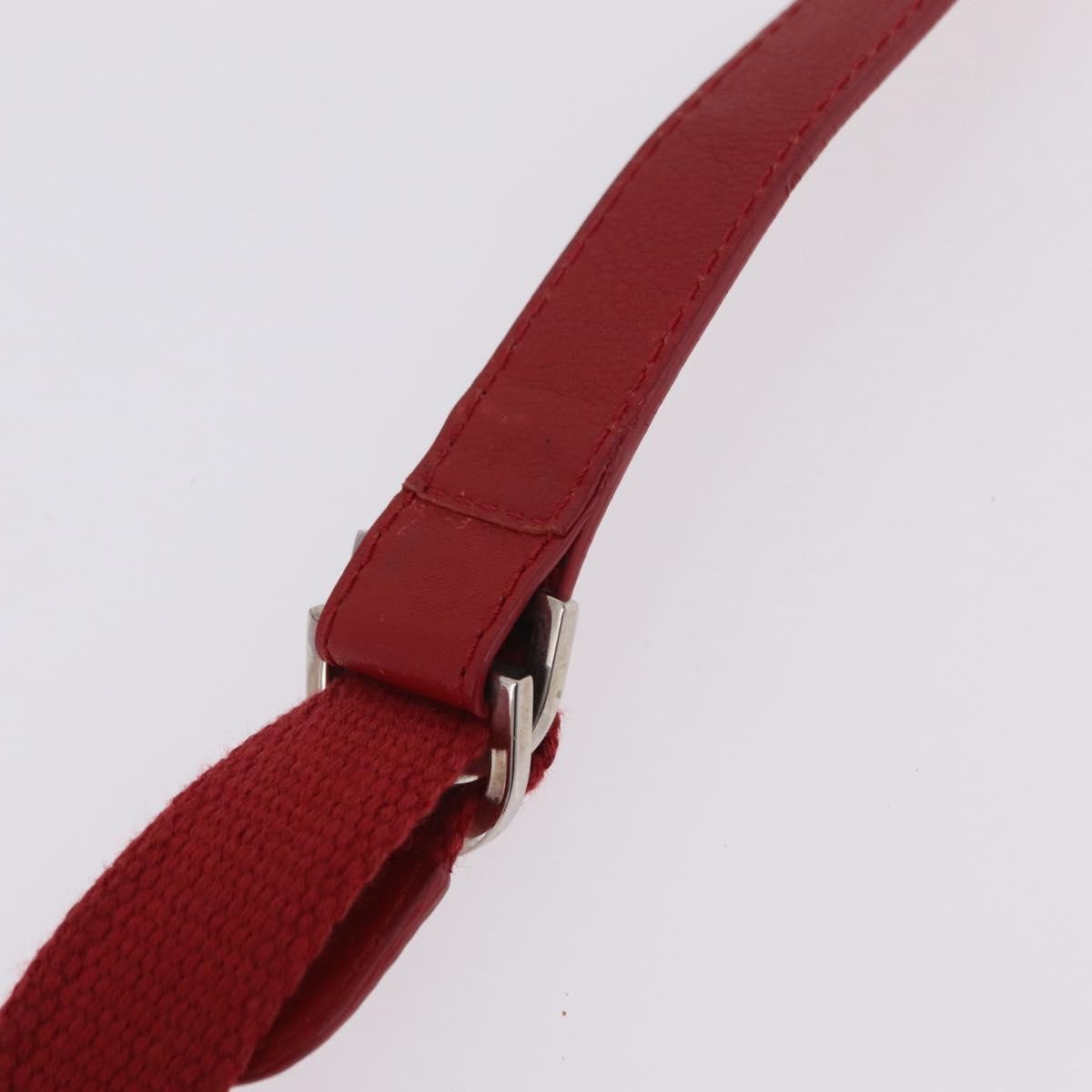 Christian Dior Vintage Street Chic Diorissimo Canvas With Leather Red Canvas Shoulder Bag Bag (Pre-Owned)