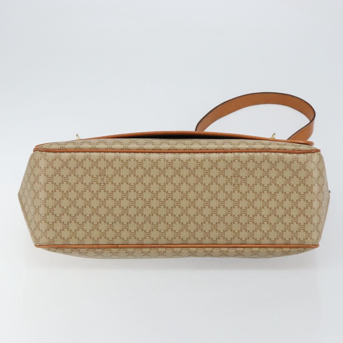 Celine Macadam Shoulder Pvc Leather Beige Canvas Bag (Pre-Owned)