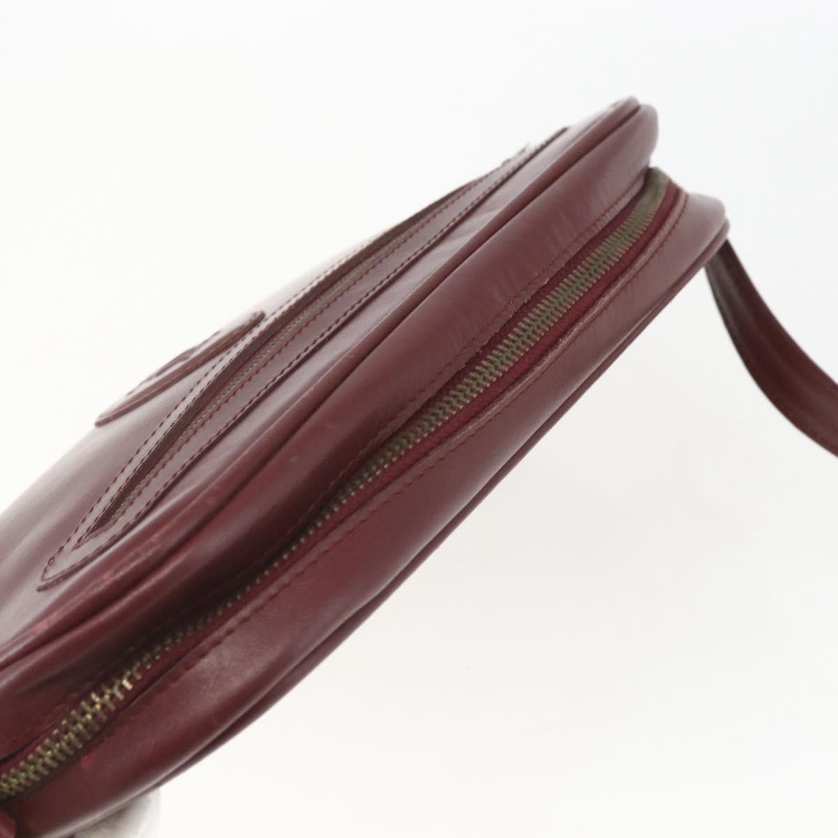 Cartier Must De Cartier Leather Burgundy Leather Shoulder Bag Bag (Pre-Owned)