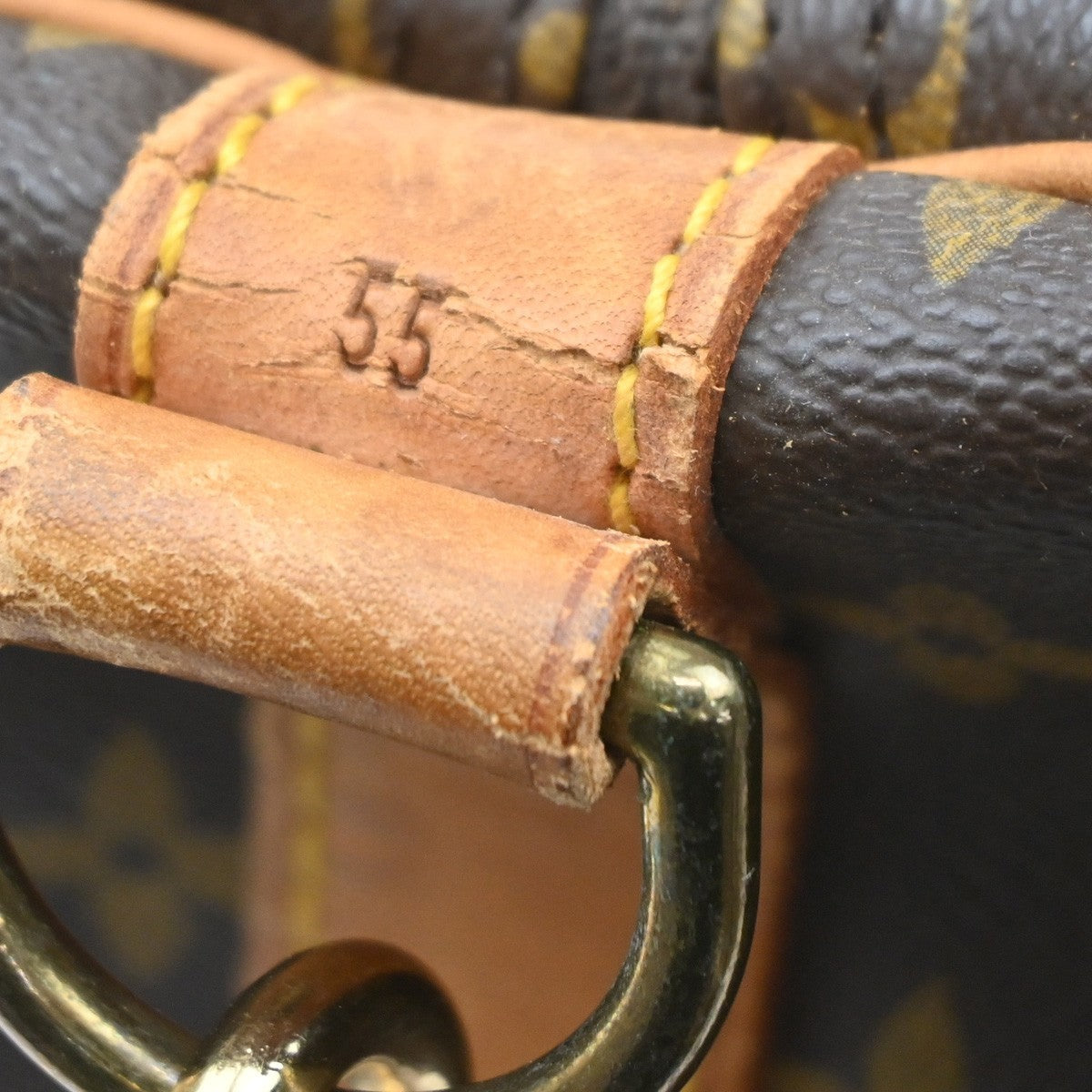 Louis Vuitton Keepall Bandoulière Monogram Brown Leather Travel Bag Bag (Pre-Owned)