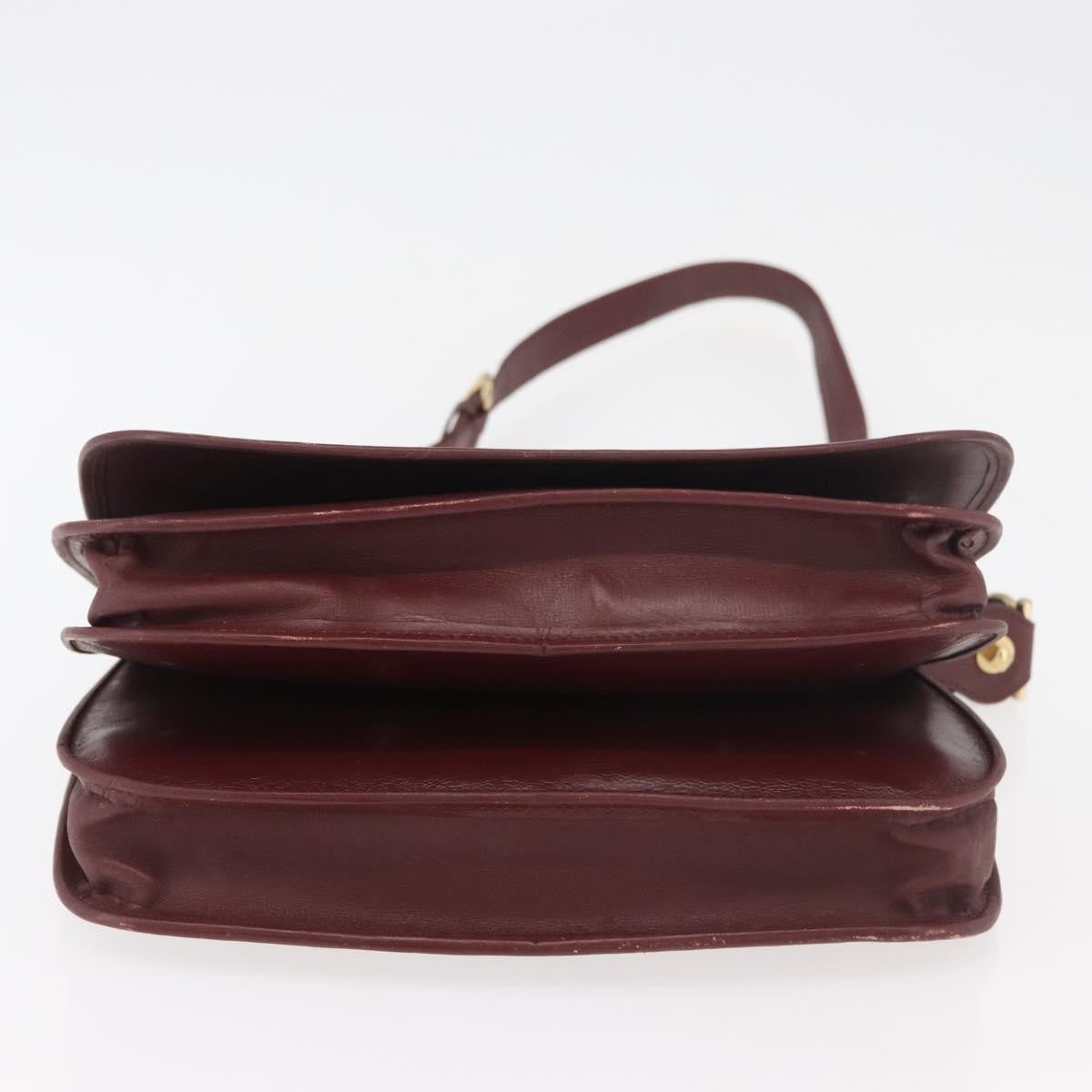 Cartier Must De Cartier Leather Burgundy Leather Shoulder Bag Bag (Pre-Owned)