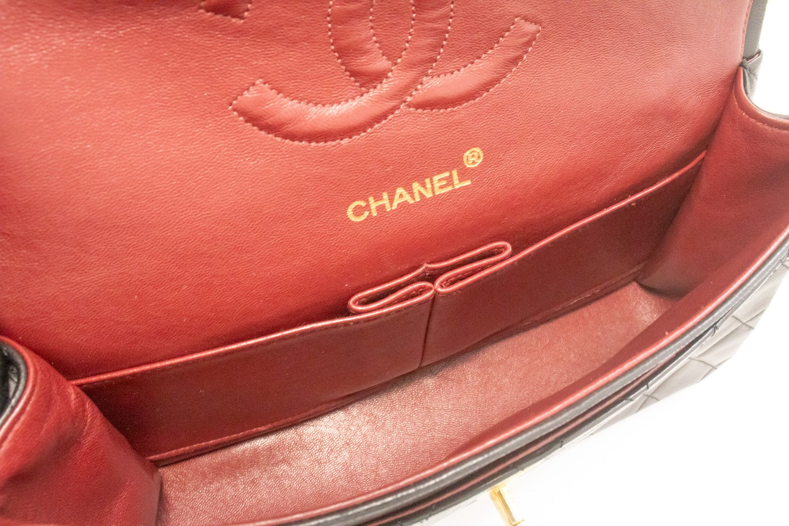 Chanel Classic Flap Lambskin Black Leather Crossbody Bag Bag (Pre-Owned)