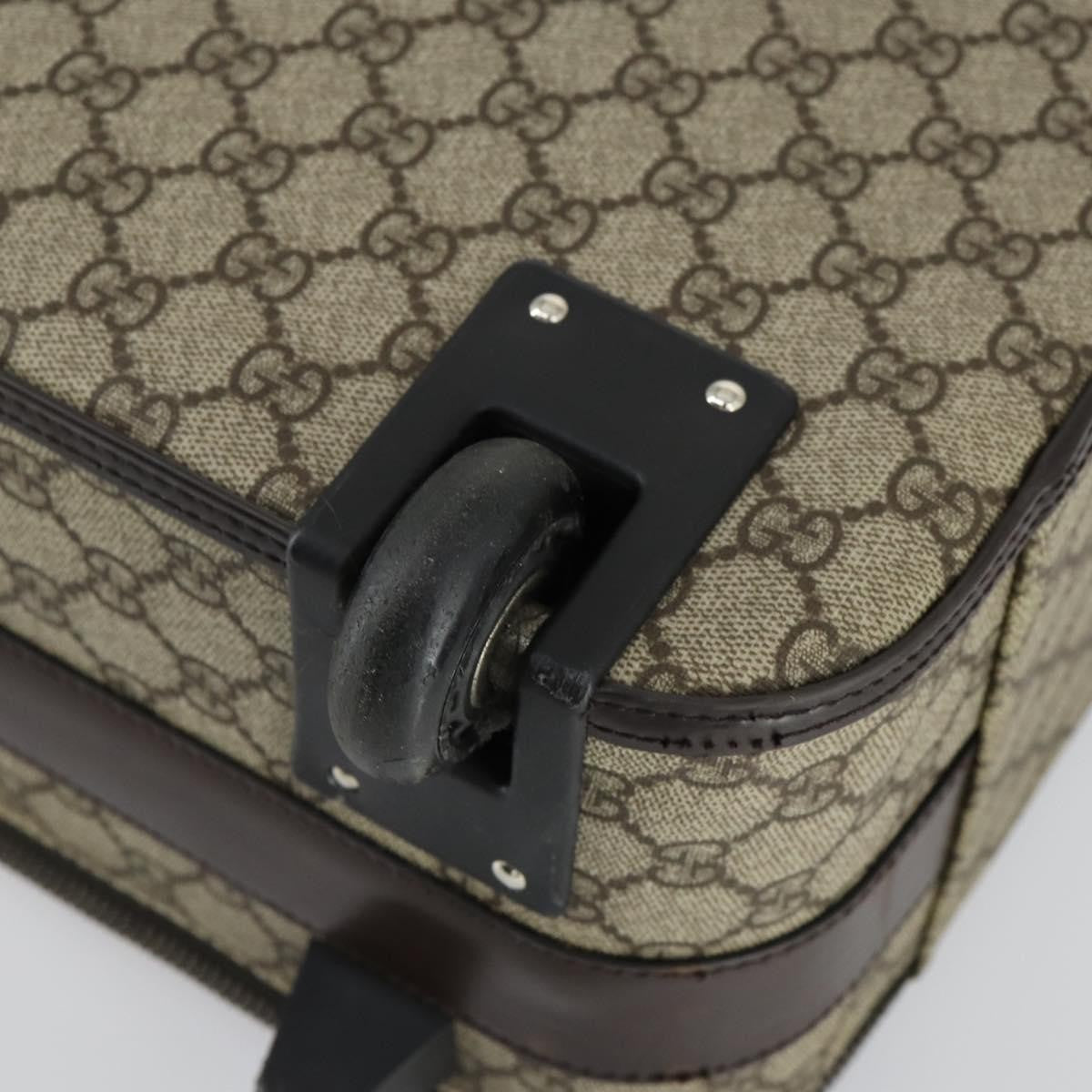 Gucci Web Trolley Rolling Luggage Gg Coated Canvas Beige Pvc Travel Bag Bag (Pre-Owned)