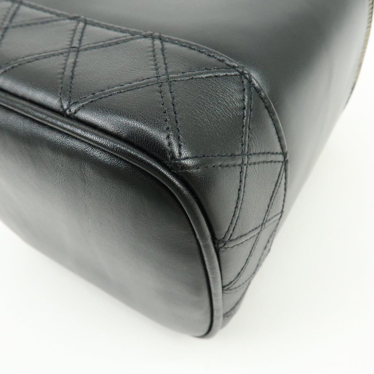 Chanel Vanity Leather Black Leather Handbag (Pre-Owned)