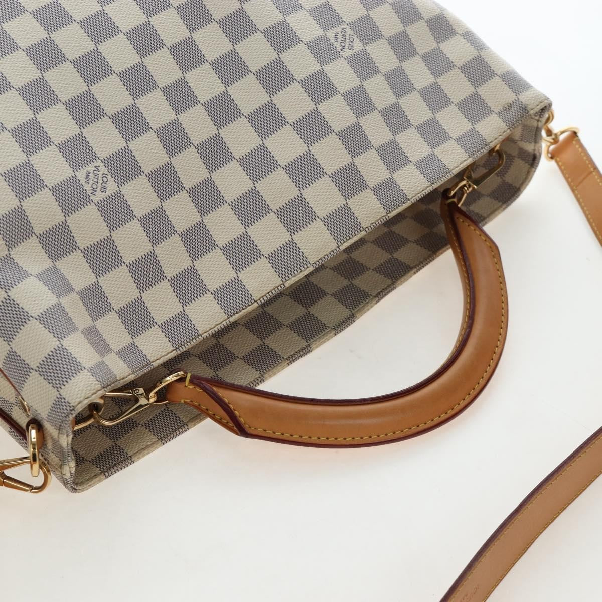Louis Vuitton Soffi Damier Ebene White Canvas Handbag (Pre-Owned)