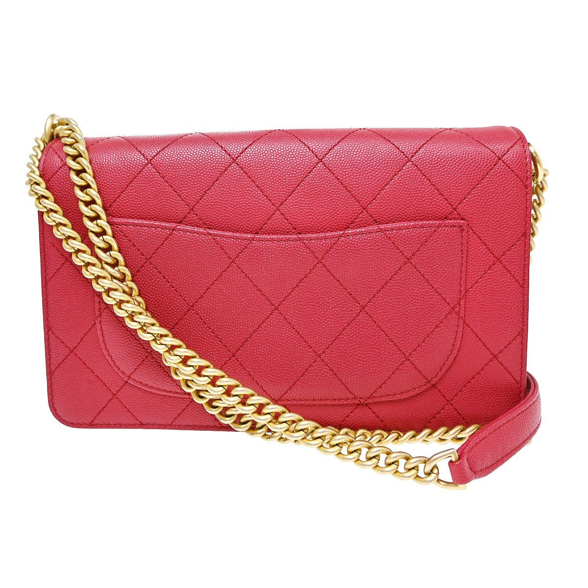 Chanel Lady Coco Flap Quilted Caviar And Suede Red Leather Shoulder Bag Bag (Pre-Owned)