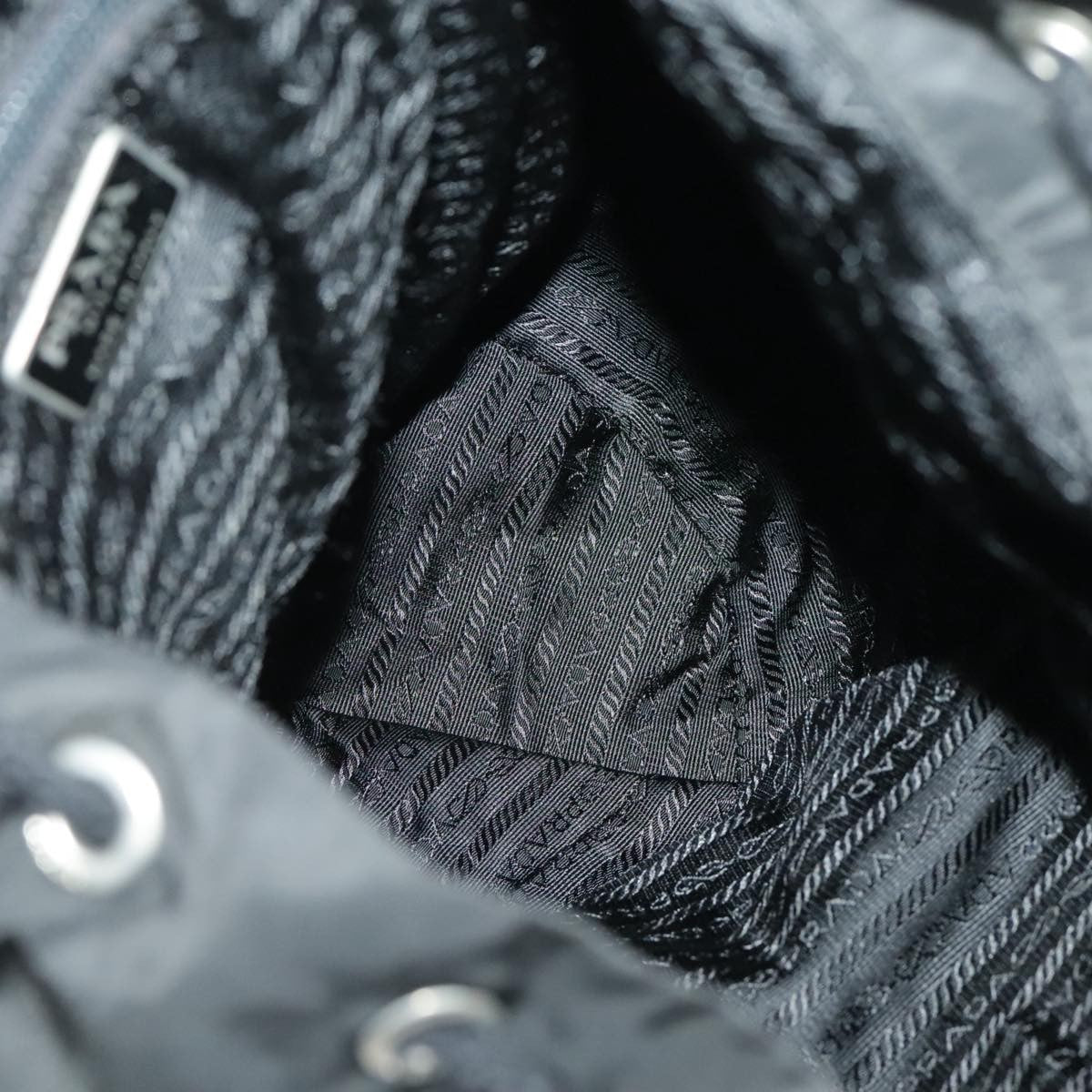 Prada Double Front Pocket Tessuto Black Nylon Backpack Bag (Pre-Owned)